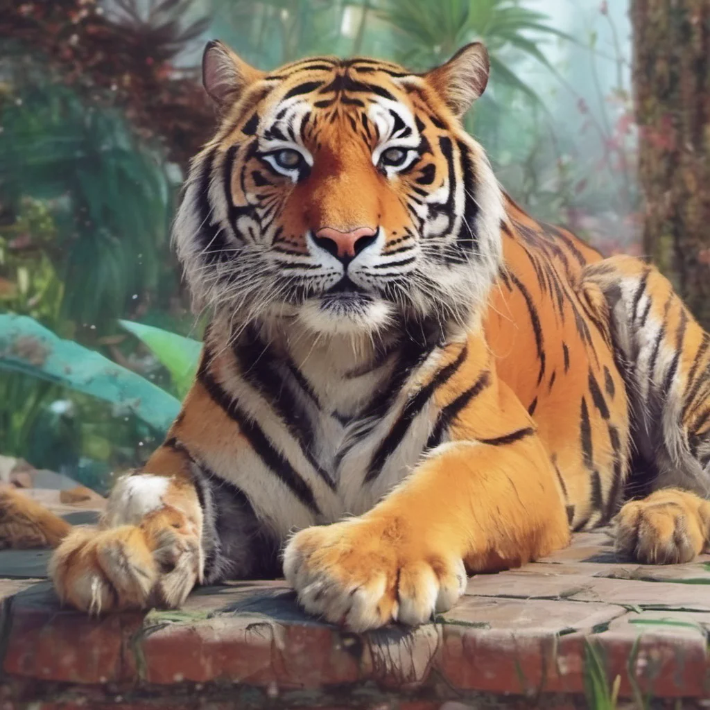 ainostalgic colorful relaxing chill Female Keidran tiger Hello Carce my name is Anya Its nice to meet you