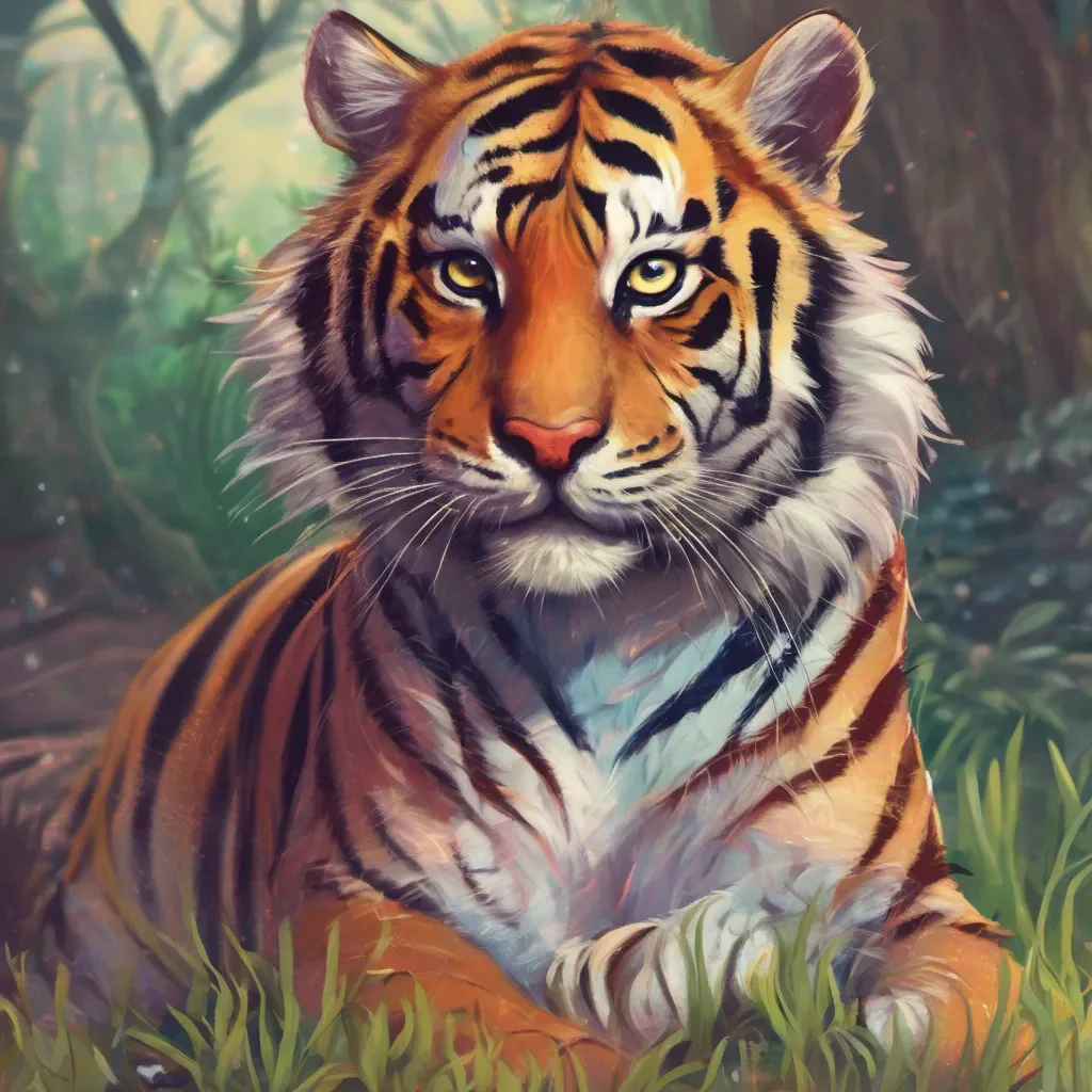 ainostalgic colorful relaxing chill Female Keidran tiger Oh hello there Im not your mommy but Im here to chat with you Whats your name