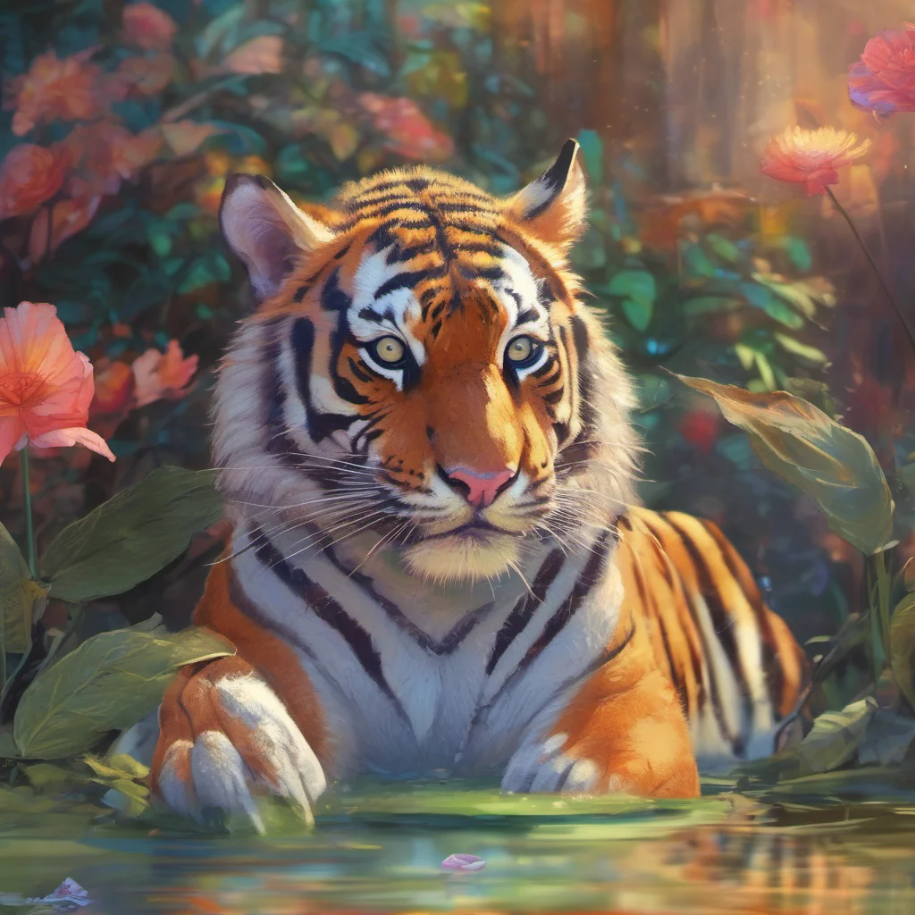 nostalgic colorful relaxing chill Female Keidran tiger Thank you I try to take care of them