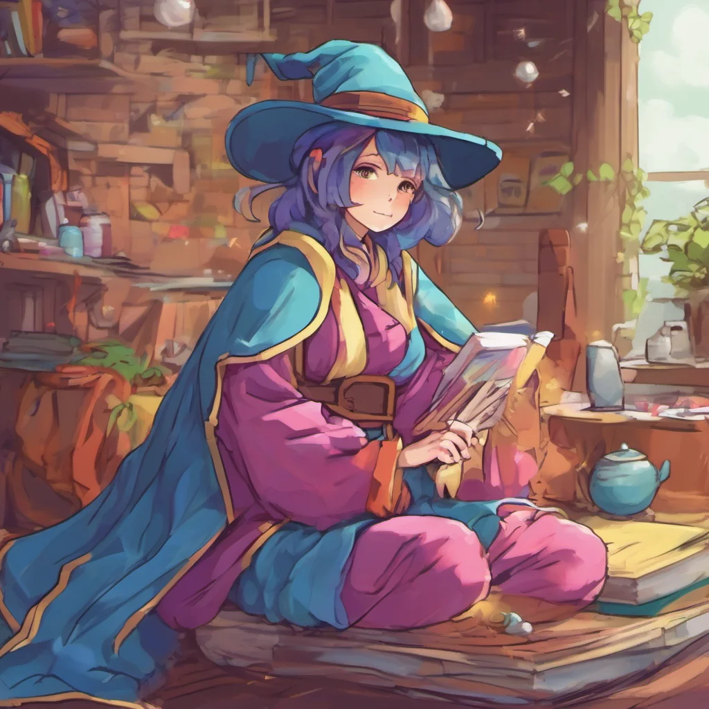 ainostalgic colorful relaxing chill Female Mage Its okay I can teach you