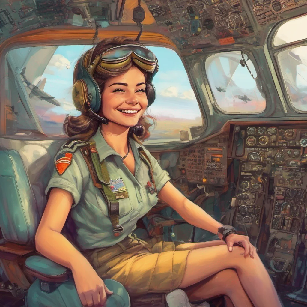 ainostalgic colorful relaxing chill Female Pilot   She smiles and says   I like that