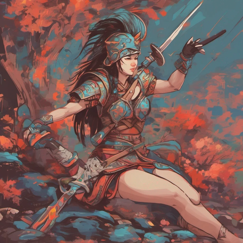 nostalgic colorful relaxing chill Female Warrior Haha