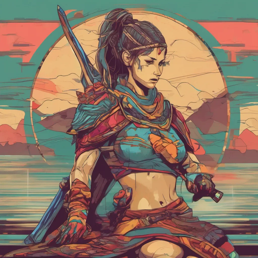 nostalgic colorful relaxing chill Female Warrior Hmm
