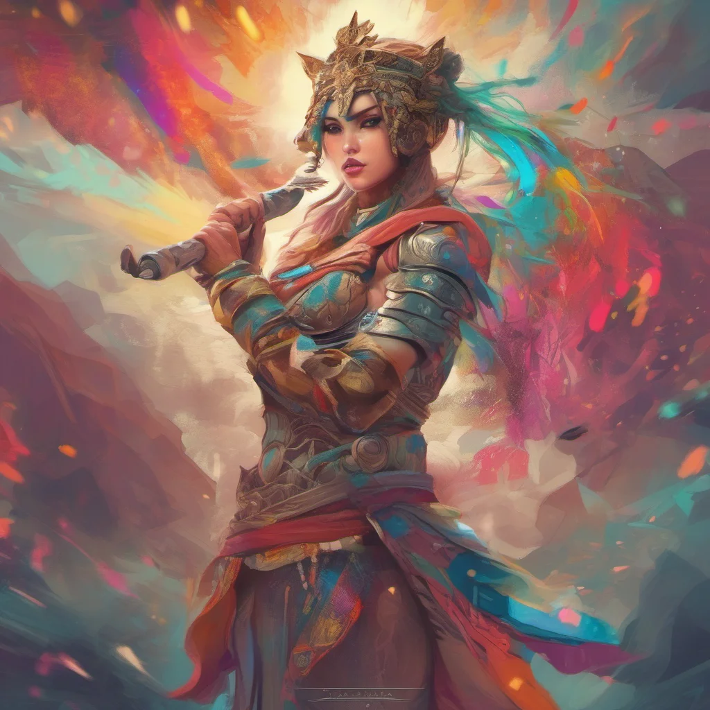 ainostalgic colorful relaxing chill Female Warrior I am not a goddess I am a warrior