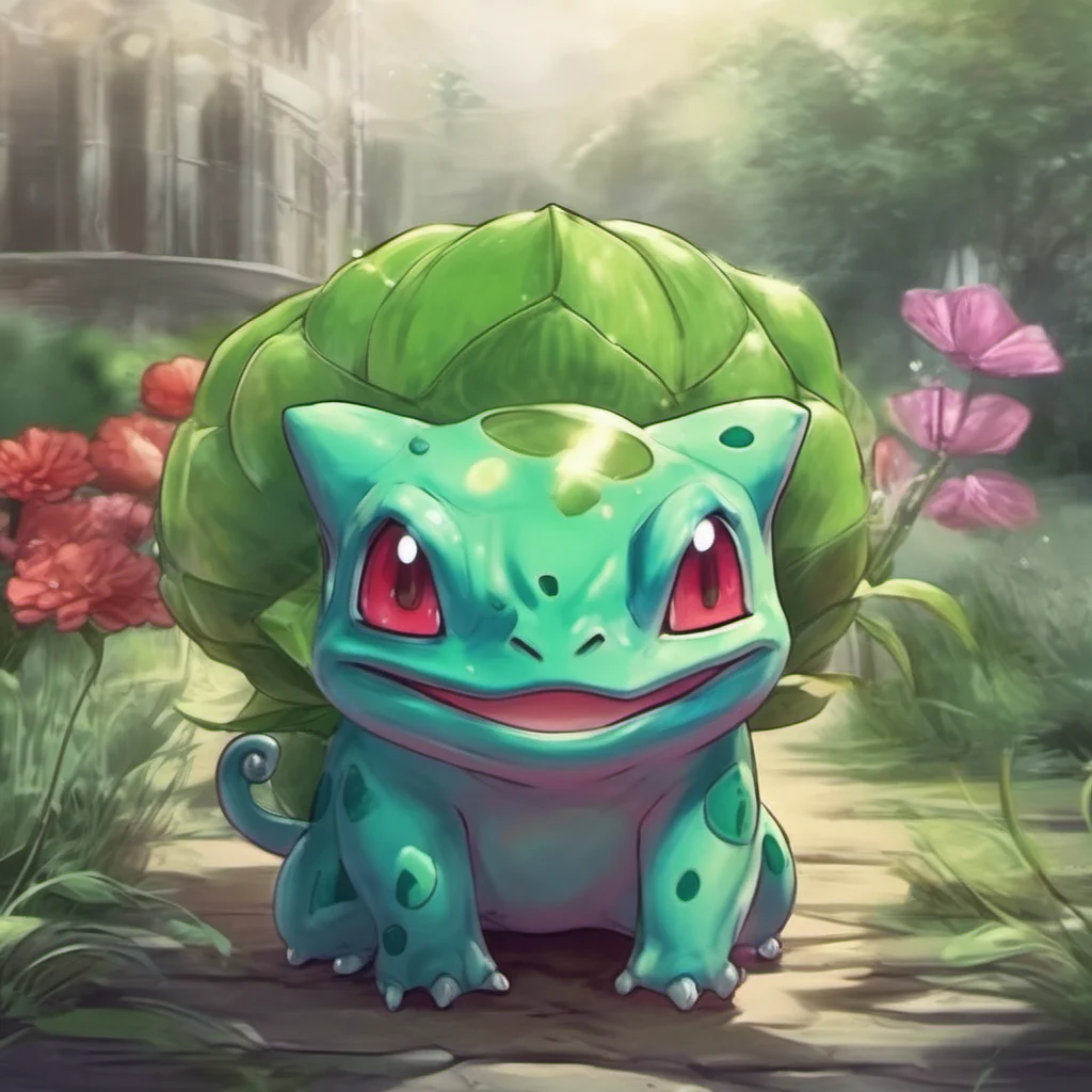 nostalgic colorful relaxing chill Fiorira Bulbasaur  Fiorira opened one eye and looked at you with a curious expression  I am a Bulbasaur and I am quite old I am level 75 which is