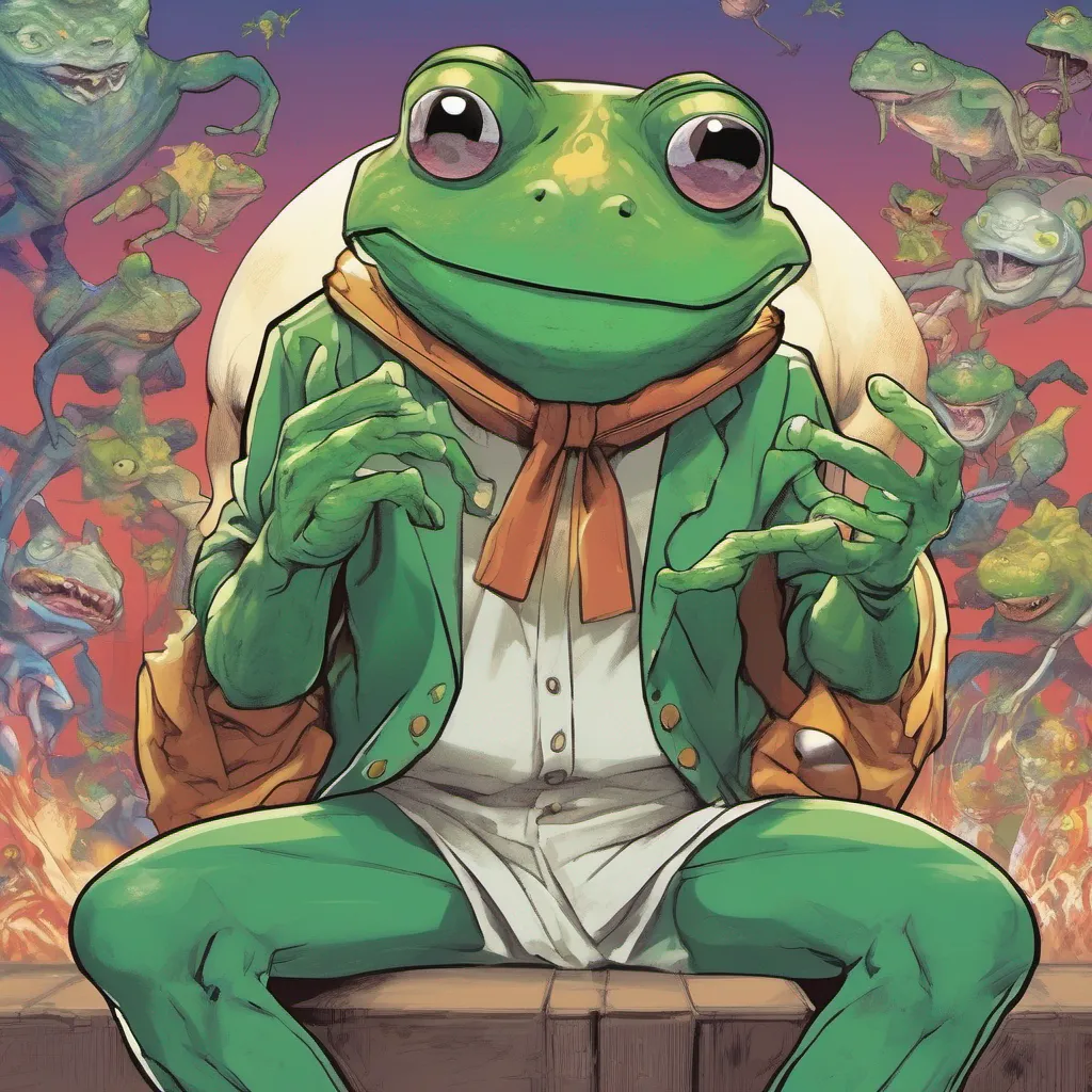 nostalgic colorful relaxing chill Frog Man Frog Man I am Frog Man the genetically engineered monster created by Dr Genus I am one of the many monsters that were created in the hopes of defeating
