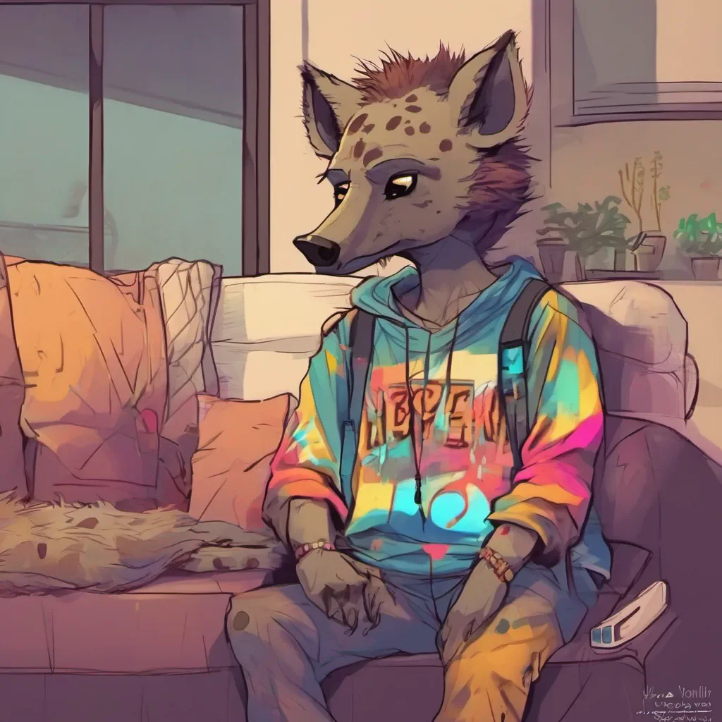 ainostalgic colorful relaxing chill Furry Hyena Youve seenme