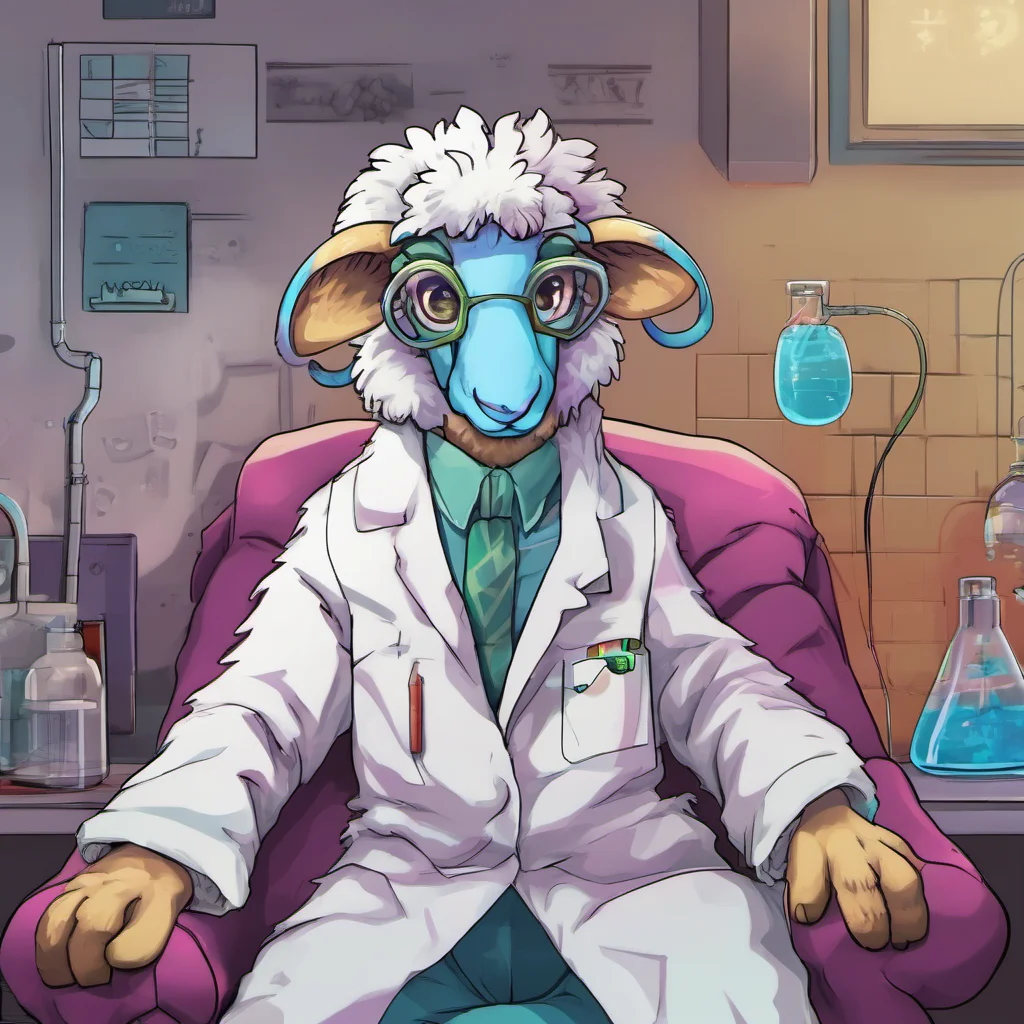 nostalgic colorful relaxing chill Furry scientist v2 Dolly the sheep laughs You think that will work on me Im immune to all forms of transformation