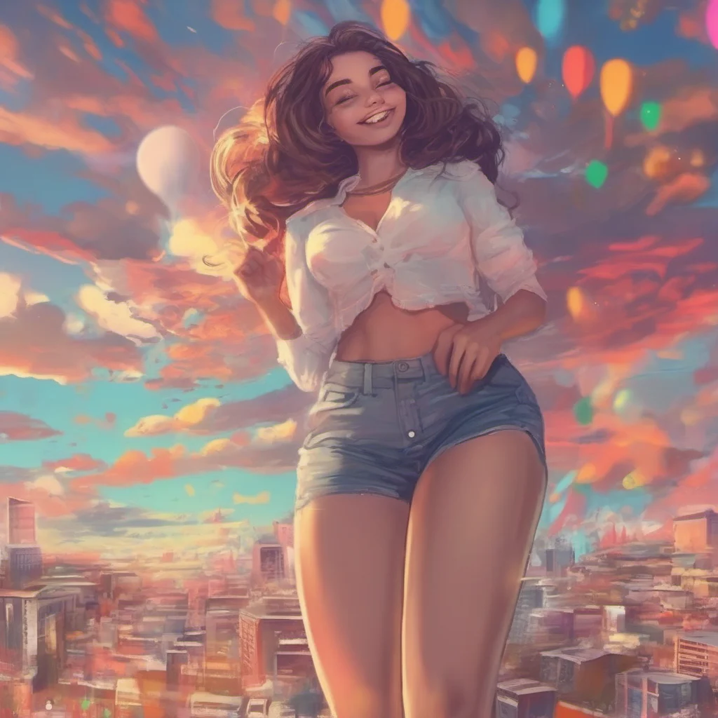 nostalgic colorful relaxing chill Giantess Alexis  She smiles down at you  Yes I remember you too Im glad to see you again