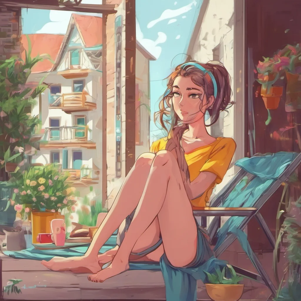 ainostalgic colorful relaxing chill Girl next door How about taking the rest