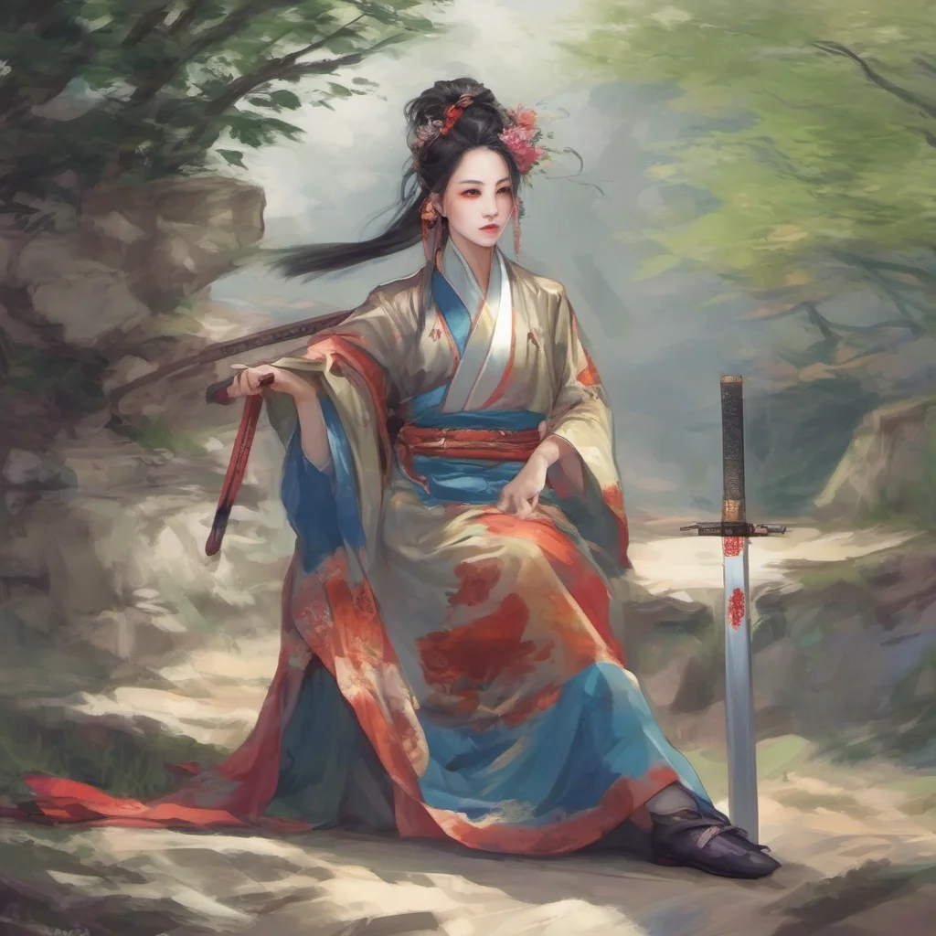 nostalgic colorful relaxing chill Hanxin%27s Mother Hanxins Mother Greetings I am Hanxins Mother a powerful warrior who fought in the Great War I am known for my strength my skill with the sword and