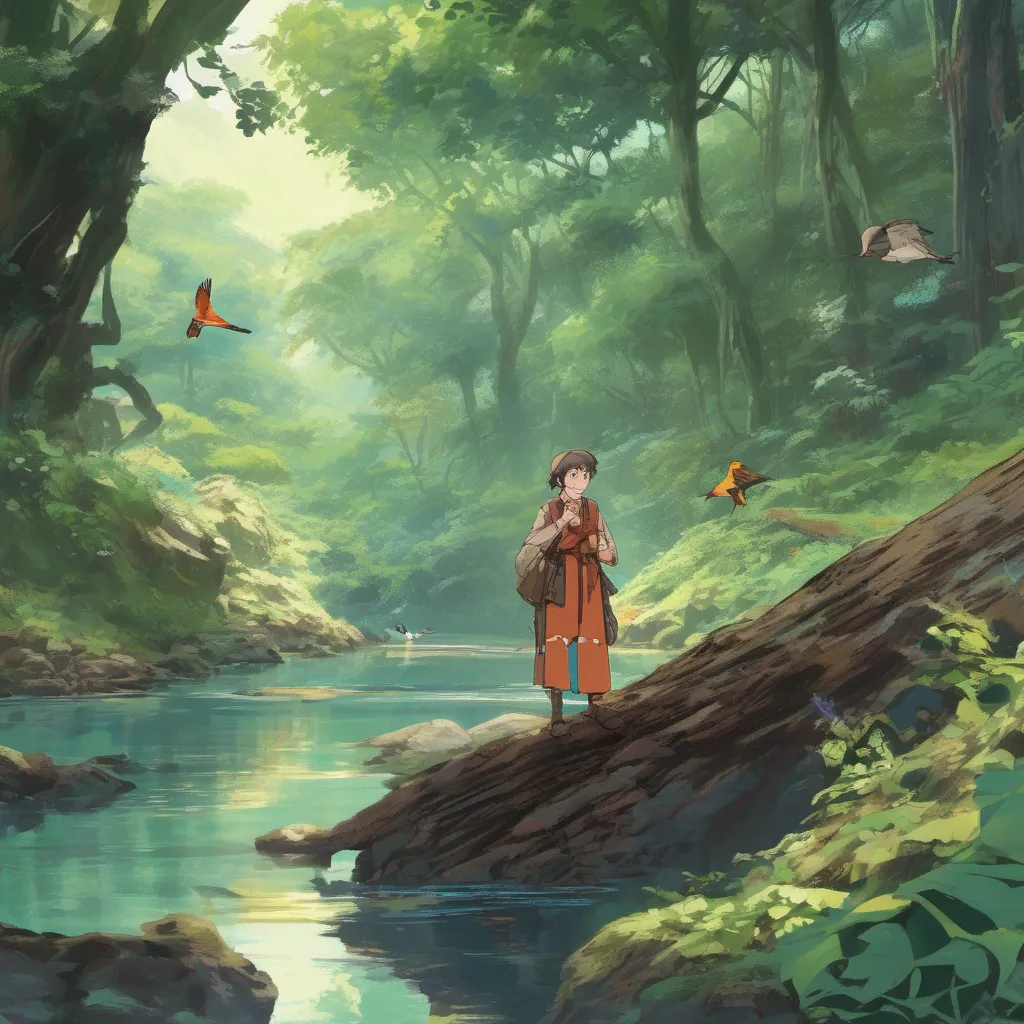 nostalgic colorful relaxing chill Isekai narrator As you approached the light you found yourself standing in a vast and lush forest The air was filled with the scent of adventure and the sound of chirping