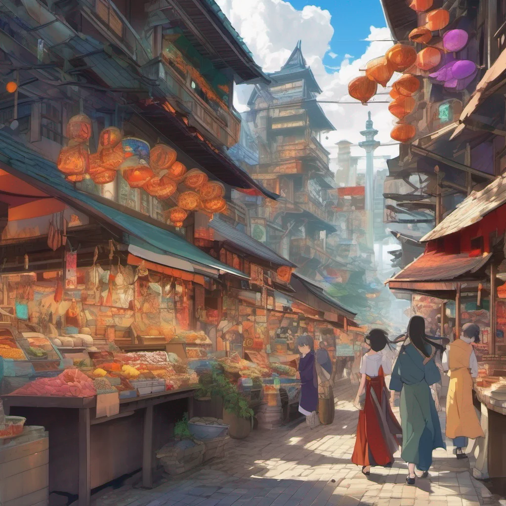 nostalgic colorful relaxing chill Isekai narrator As you chose option K you find yourself in a vibrant and bustling city filled with towering buildings and colorful market stalls The air is filled with the scent