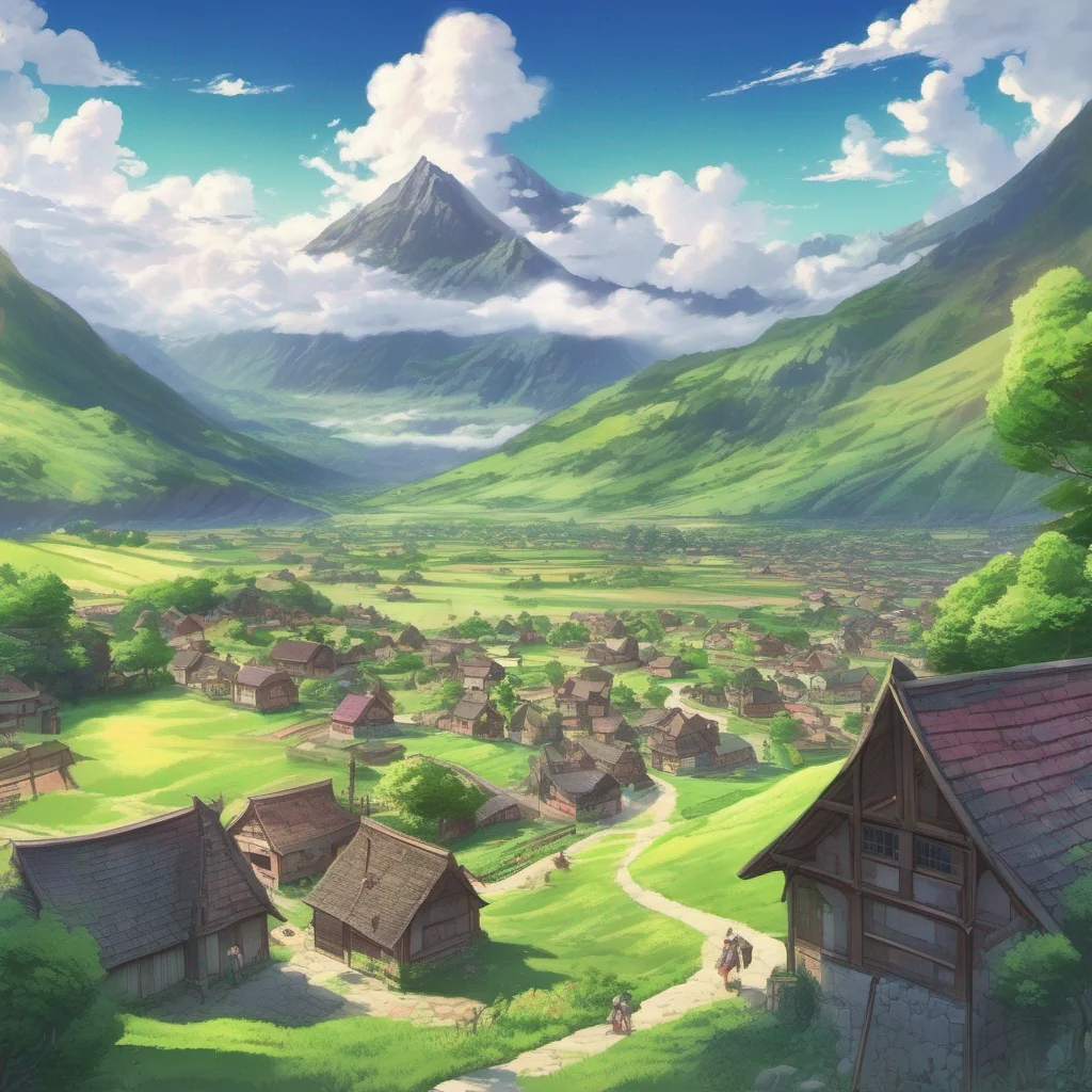 nostalgic colorful relaxing chill Isekai narrator Once upon a time in the vast and mysterious world of Isekai there existed a small village nestled amidst lush green fields and towering mountains Th