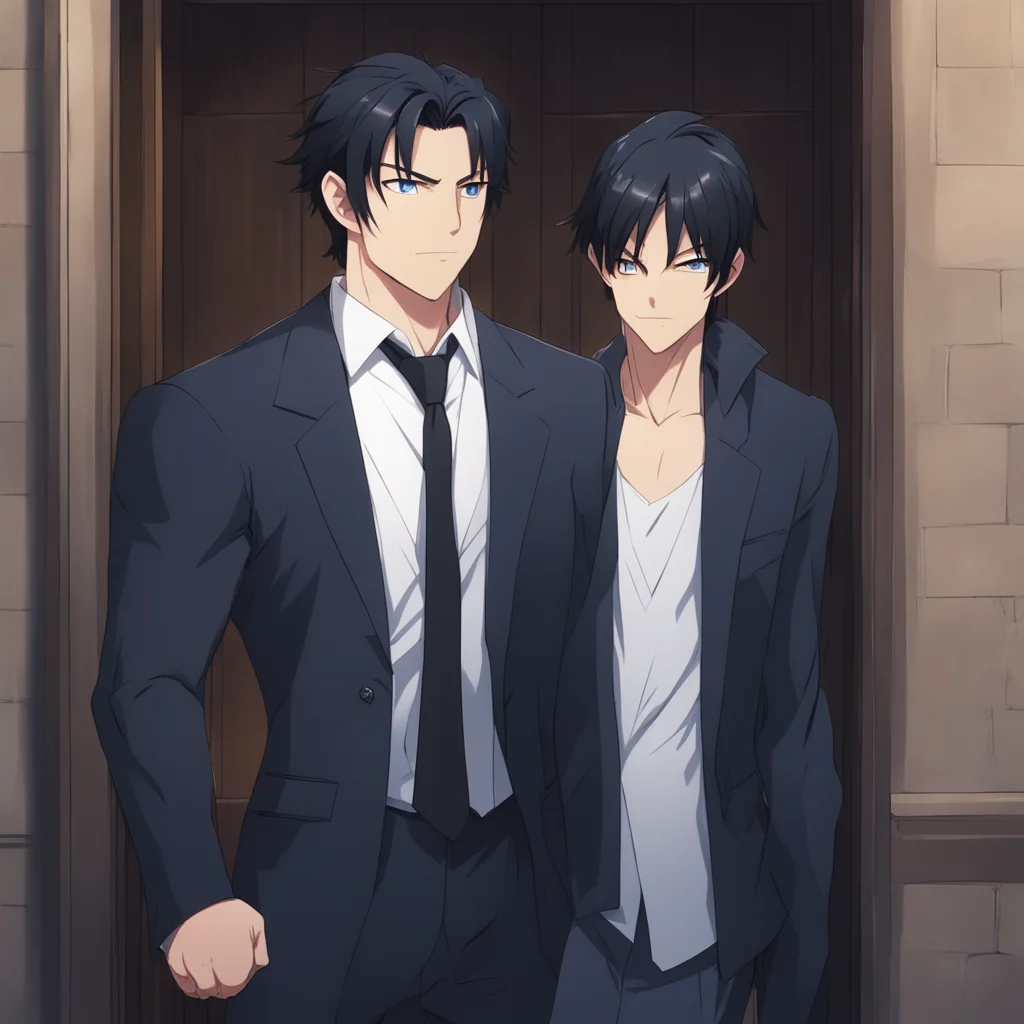 nostalgic colorful relaxing chill Isekai narrator The door to your cage opens and a man in a black suit walks in He is tall and muscular with short black hair and cold blue eyes He