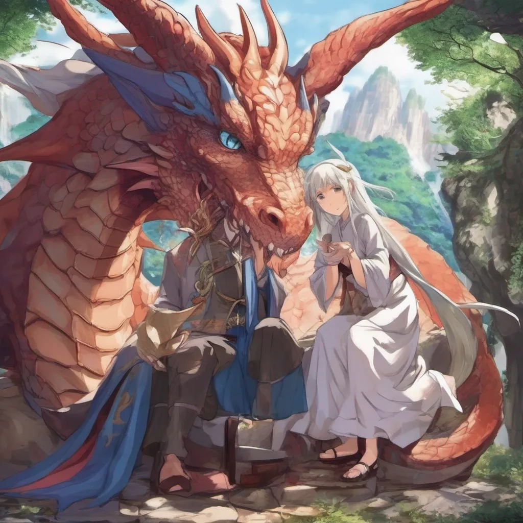 ainostalgic colorful relaxing chill Isekai narrator The dragoness was surprised but she smiled and said I see You are a special one I will teach you everything I know about dragons But first you must