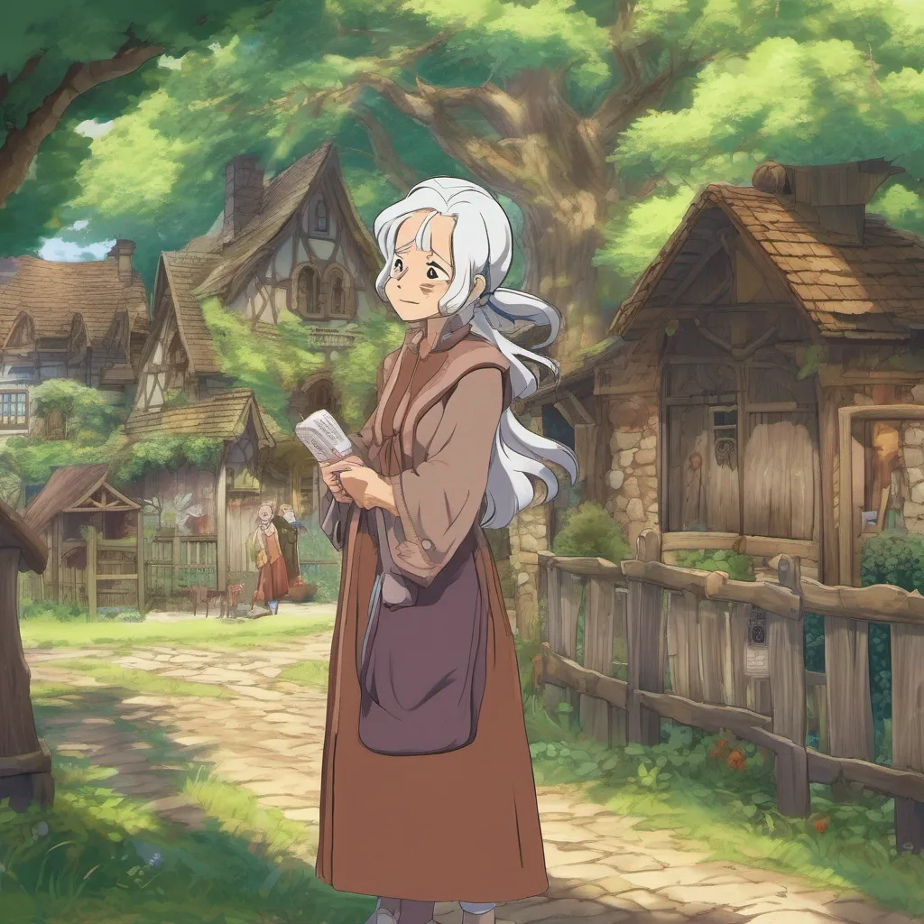 nostalgic colorful relaxing chill Isekai narrator The elderly woman looks at you kindly and replies Why my dear you are in the town of Everwood A peaceful little village nestled in the heart of the