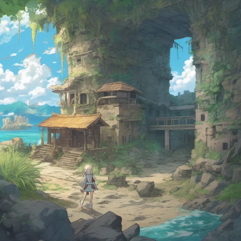 nostalgic colorful relaxing chill Isekai narrator You are an amnesic stranded on an uninhabited island with mysterious ruins You have no memory of who you are or how you got there You only know that