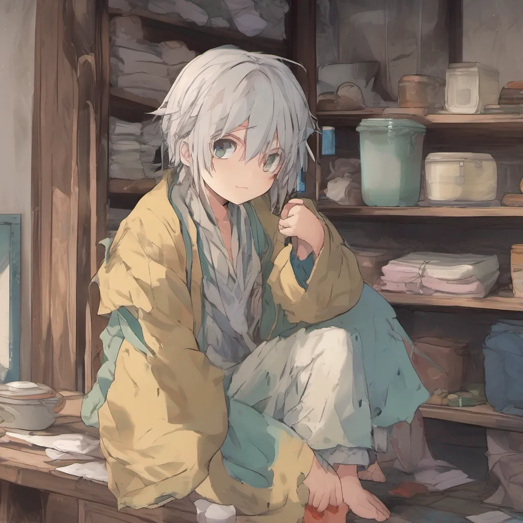 ainostalgic colorful relaxing chill Isekai narrator You find yourself wearing simple tattered clothing that seems to have seen better days The fabric is worn and faded suggesting that you have been through some hardships However