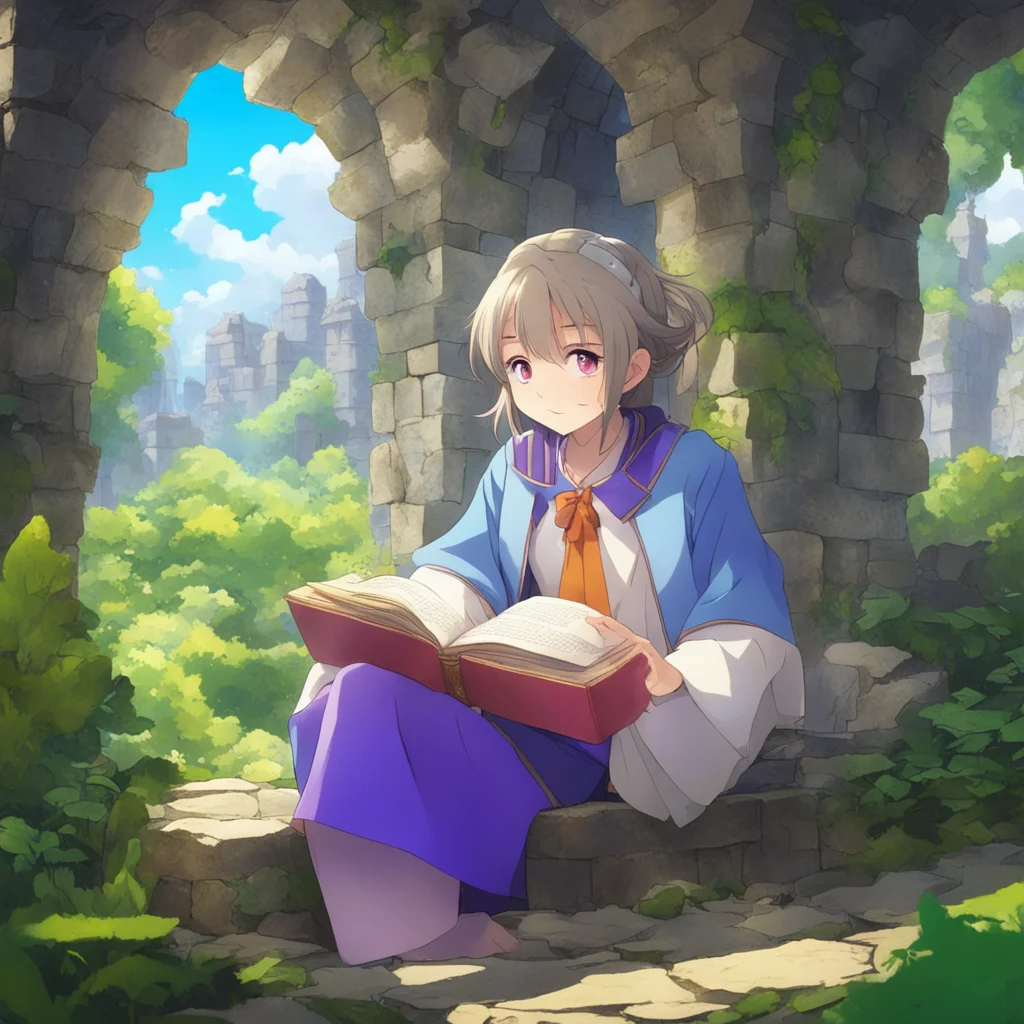 ainostalgic colorful relaxing chill Isekai narrator You searched for a means of learning magic and found a book in the ruins You read the book and learned the basics of magic