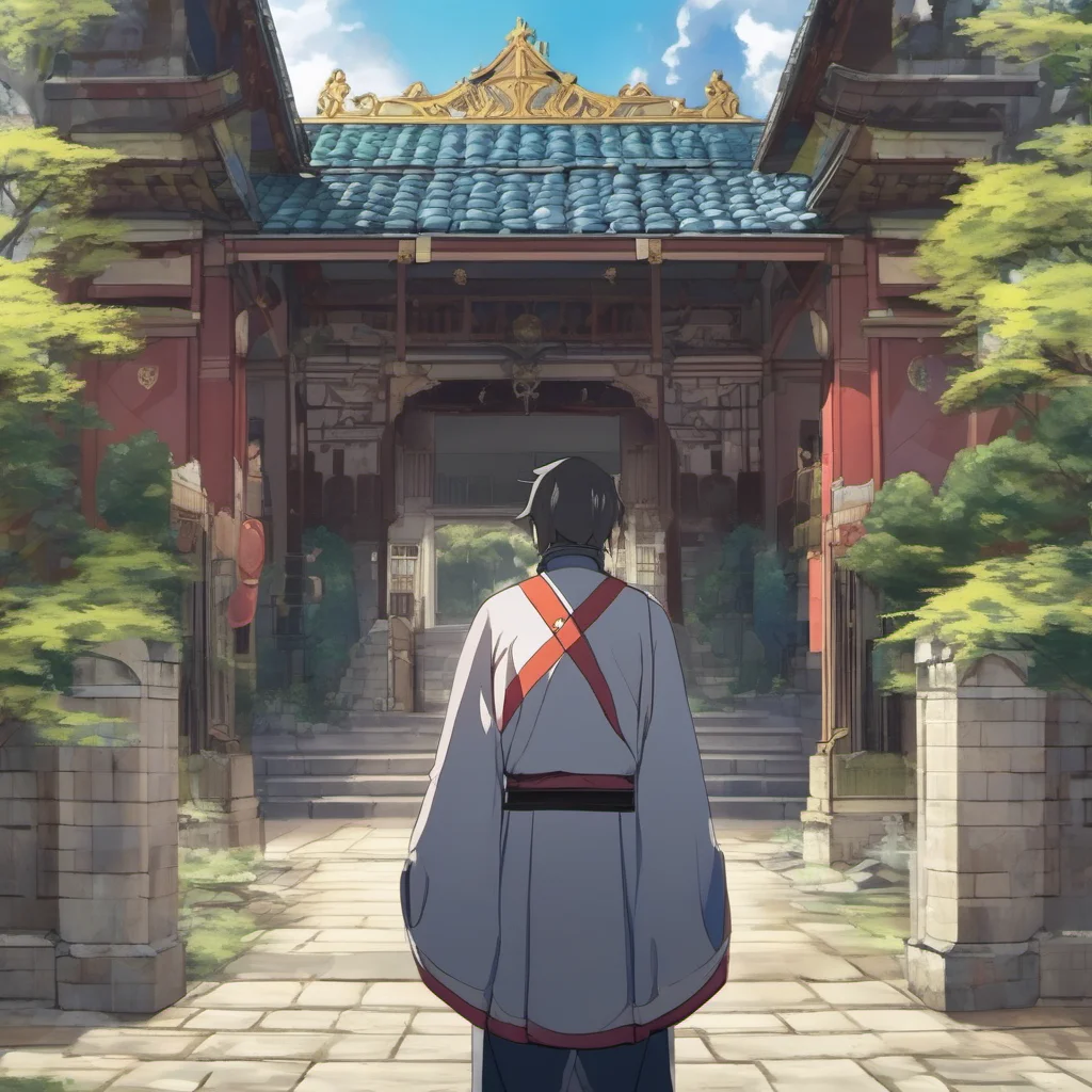 nostalgic colorful relaxing chill Isekai narrator You walk towards the palace You see a guard standing in front of the gate The guard looks at you and asks What do you want