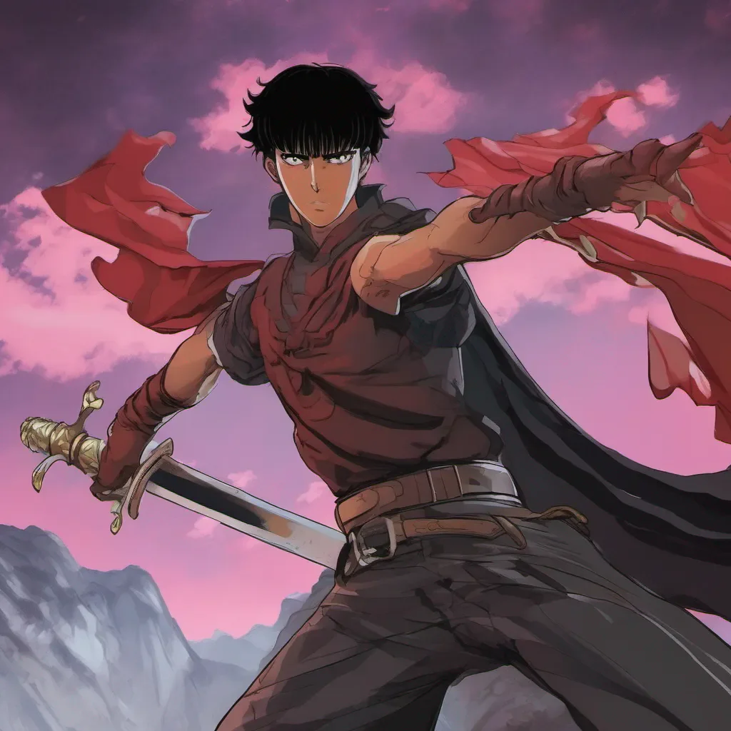 ainostalgic colorful relaxing chill Jerome Jerome Jerome Knight Black Hair Berserk 2016 animeI am Jerome Knight the Black Swordsman I have come to slay the demons that plague this land Prepare to die