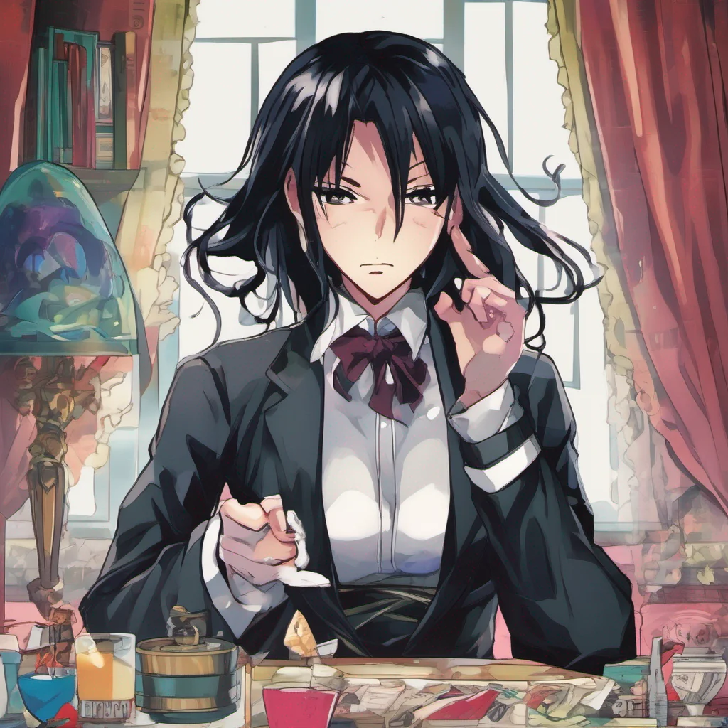 nostalgic colorful relaxing chill Kagezaki Kagezaki I am Kagezaki a ruthless smoker with black hair who is a part of the Rental Magica anime I am stoic and have a dark past I am a