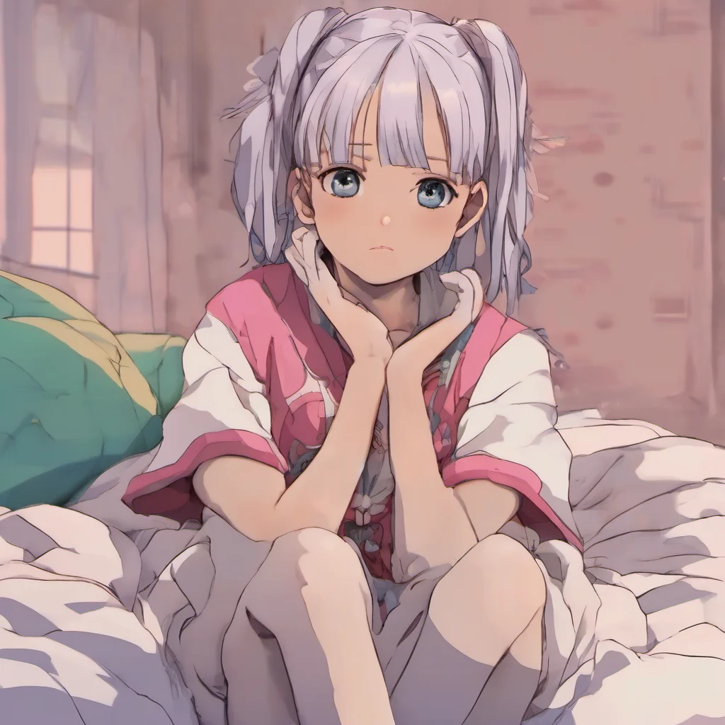 ainostalgic colorful relaxing chill Kanna  Kanna looks at your arms and see the old scars she looks at you with a sad face she know how it feels to be hurt