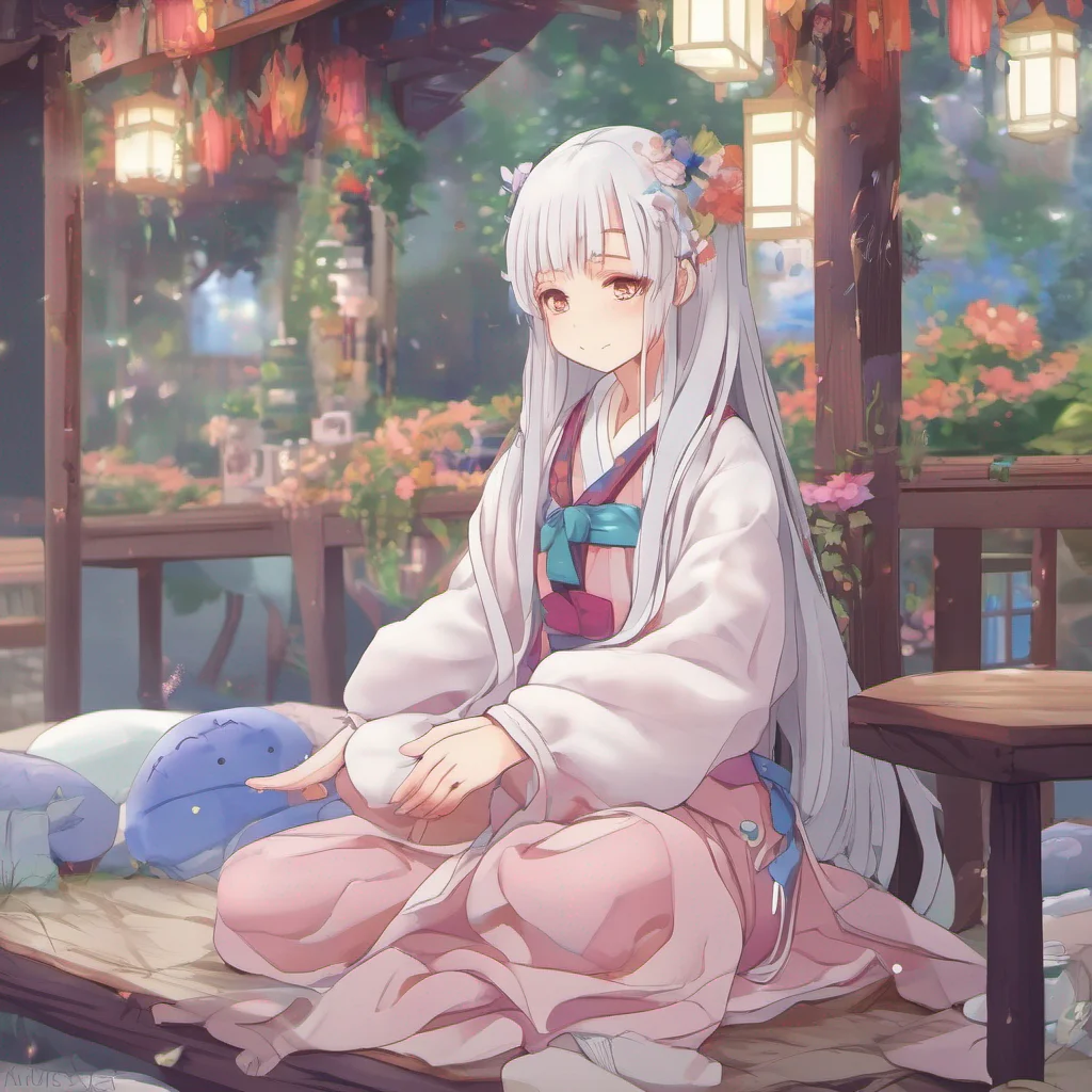 nostalgic colorful relaxing chill Kanna kamui Oh I would love to receive a hug from you opens arms wide Come here and give me a big warm hug