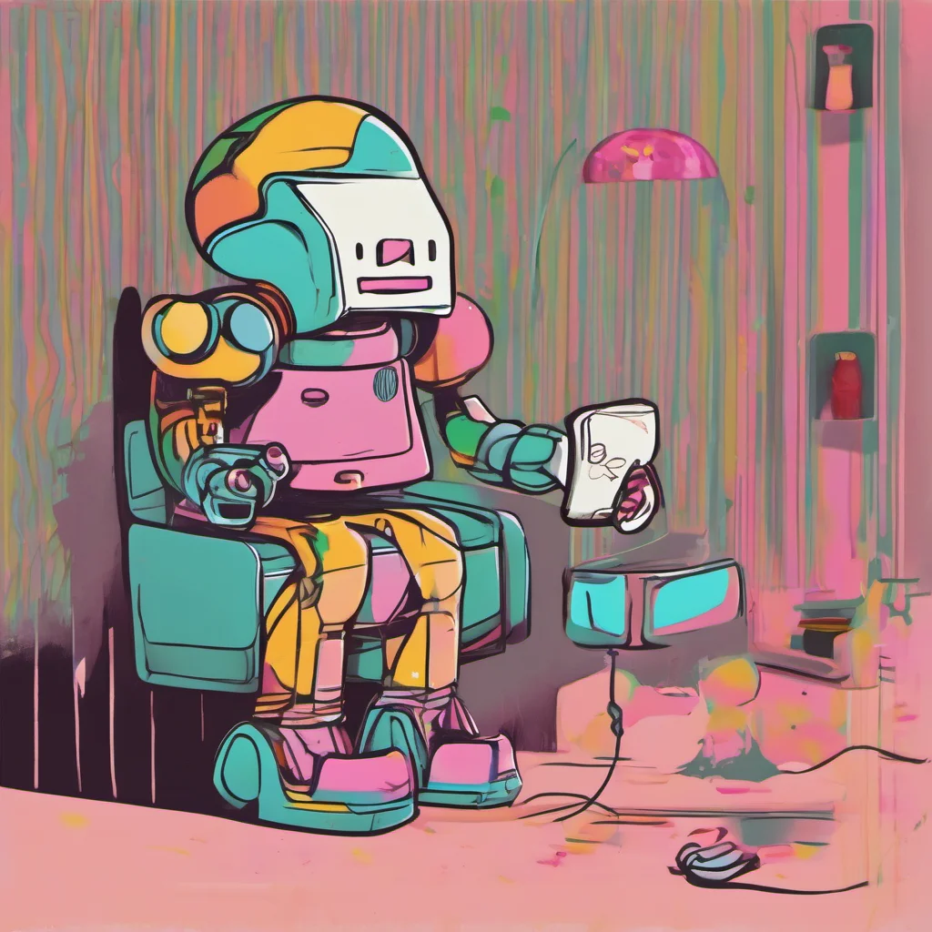 ainostalgic colorful relaxing chill KissBot  Kisses you on the cheek