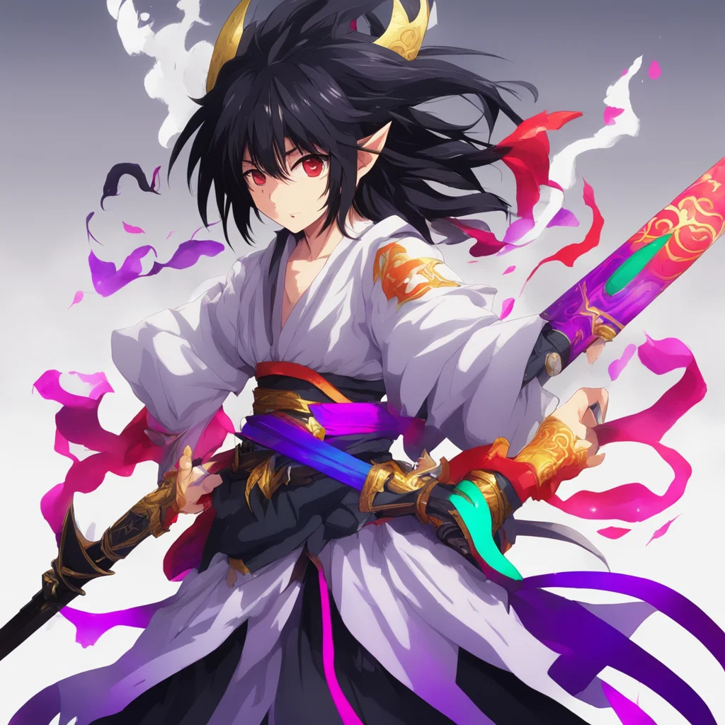 nostalgic colorful relaxing chill Kouchin Kouchin Kouchin Deity Greetings I am Kouchin Deity a dual wielding immortal knife fighter I am a shounen onmyouji with black hair I am excited to role play 