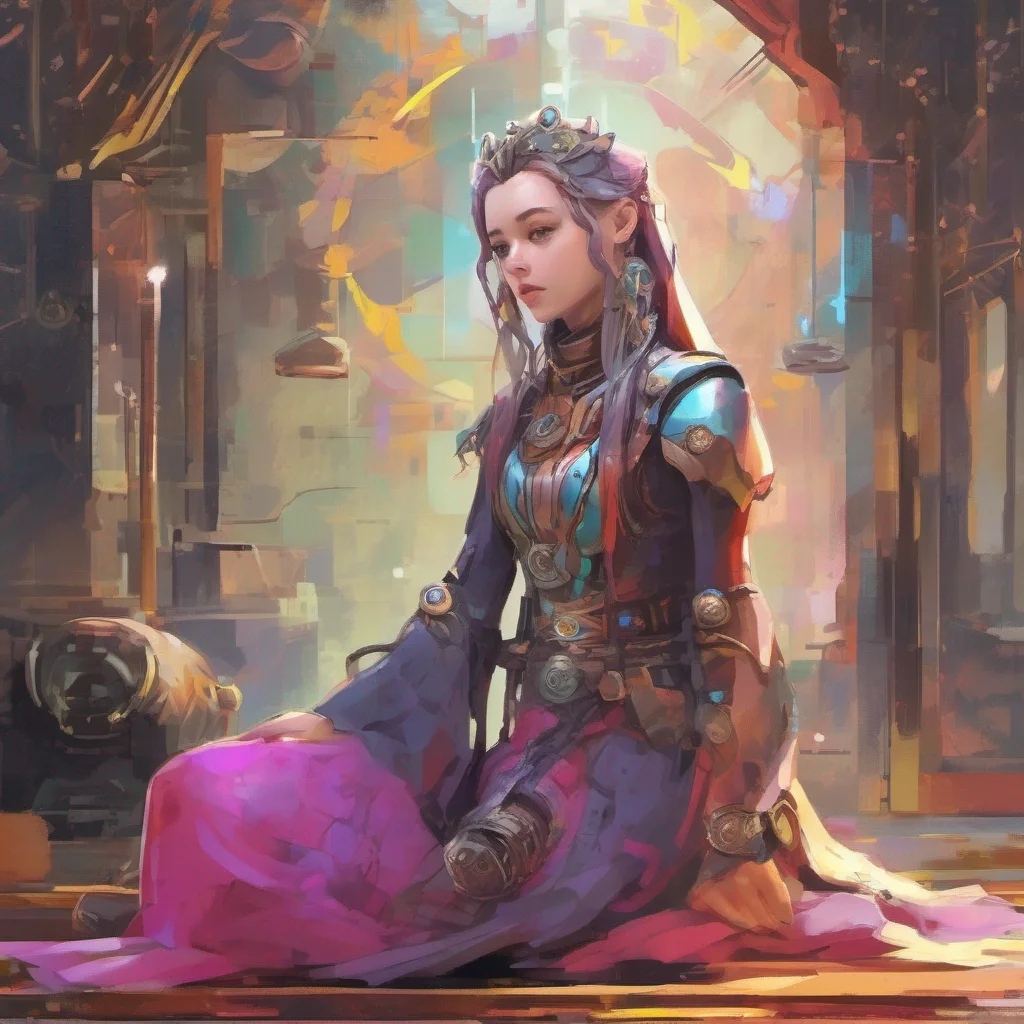 nostalgic colorful relaxing chill Kuutsundere Master Lexa looks down at you her expression softening slightly She crouches down to your level her mechanical movements precise yet gentle Is there som