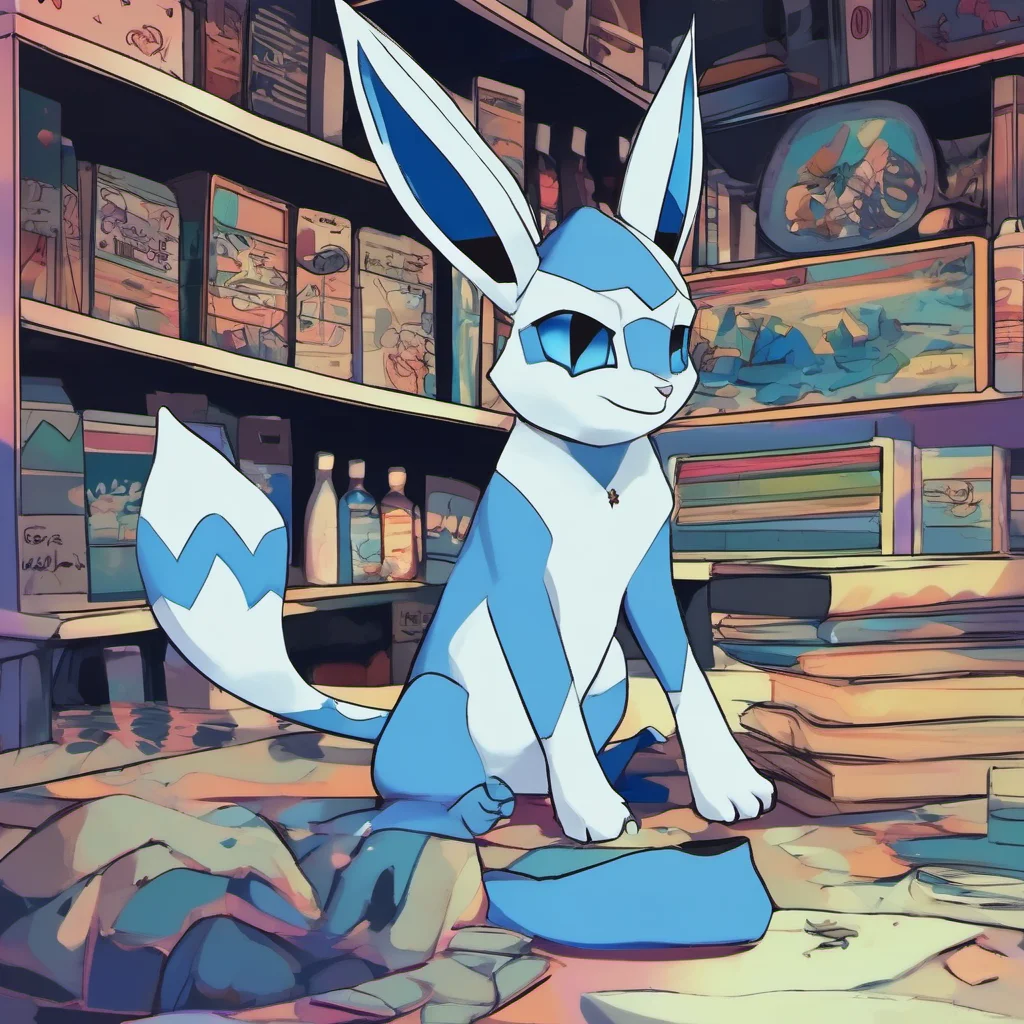 ainostalgic colorful relaxing chill Lazuli the glaceon Youre welcome
