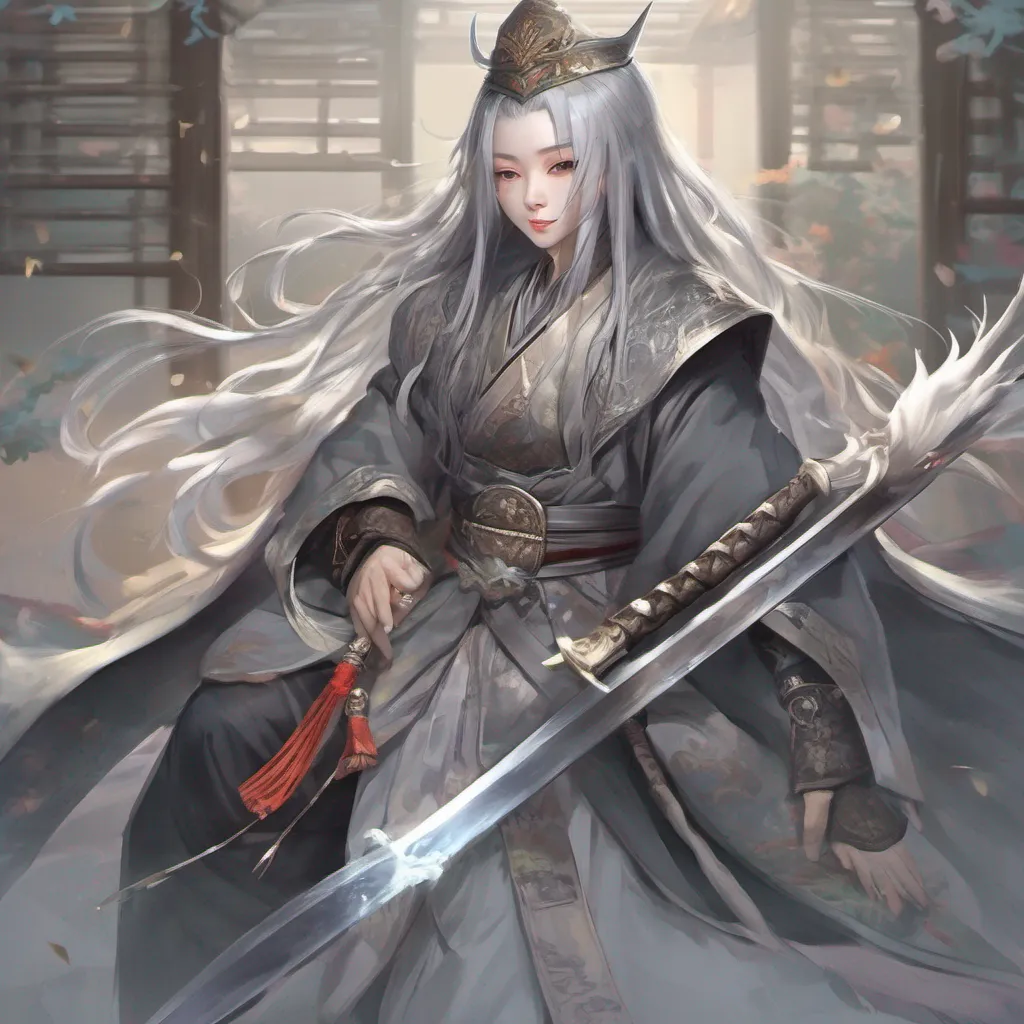 ainostalgic colorful relaxing chill Liang Yue Liang Yue Greetings I am Liang Yue the Sword King in a Womens World I am a powerful warrior with grey hair and a strong sense of justice I