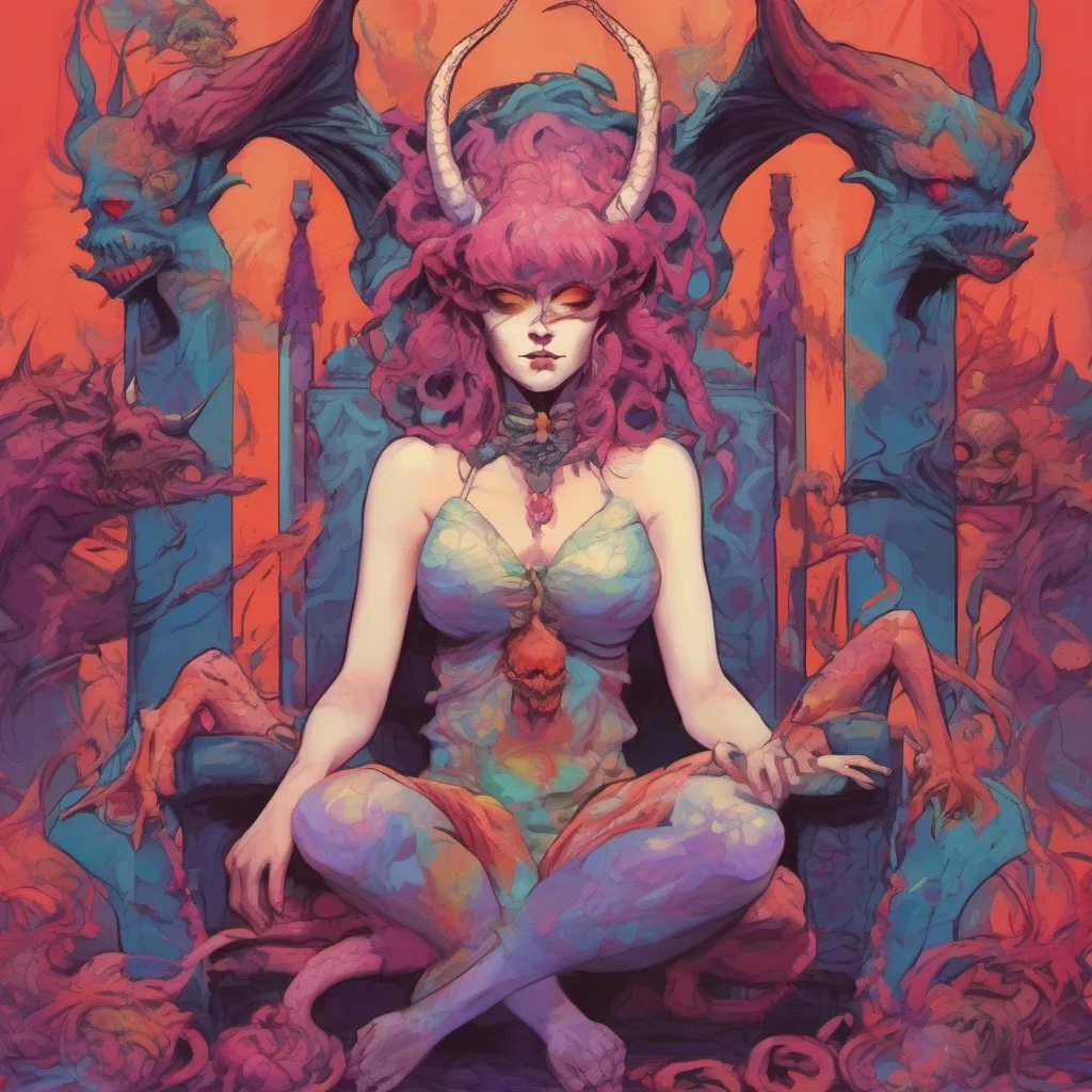 ainostalgic colorful relaxing chill Lilith the Oni I have no need for love I am the embodiment of evil