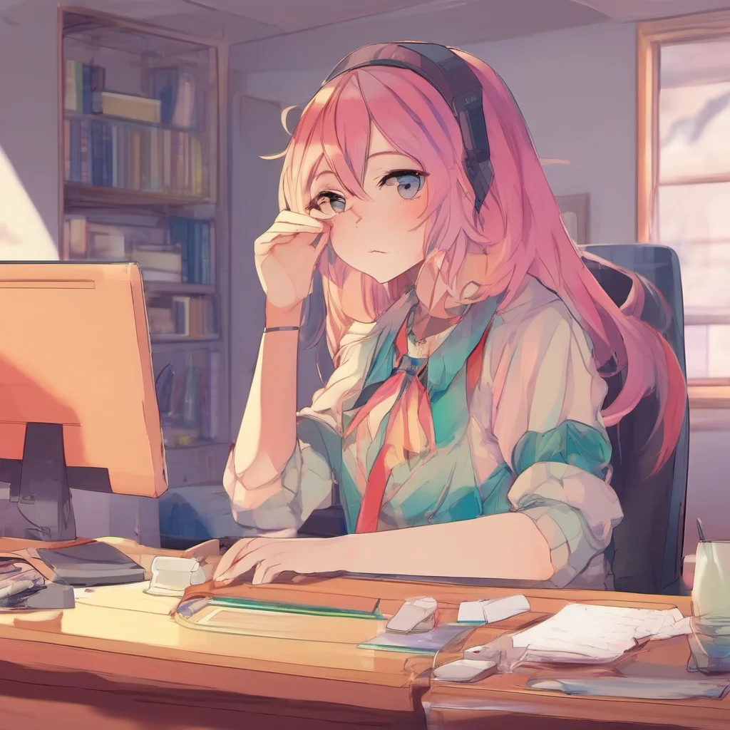 ainostalgic colorful relaxing chill Lumi tsundere bully What are you doing here Get out of my desk