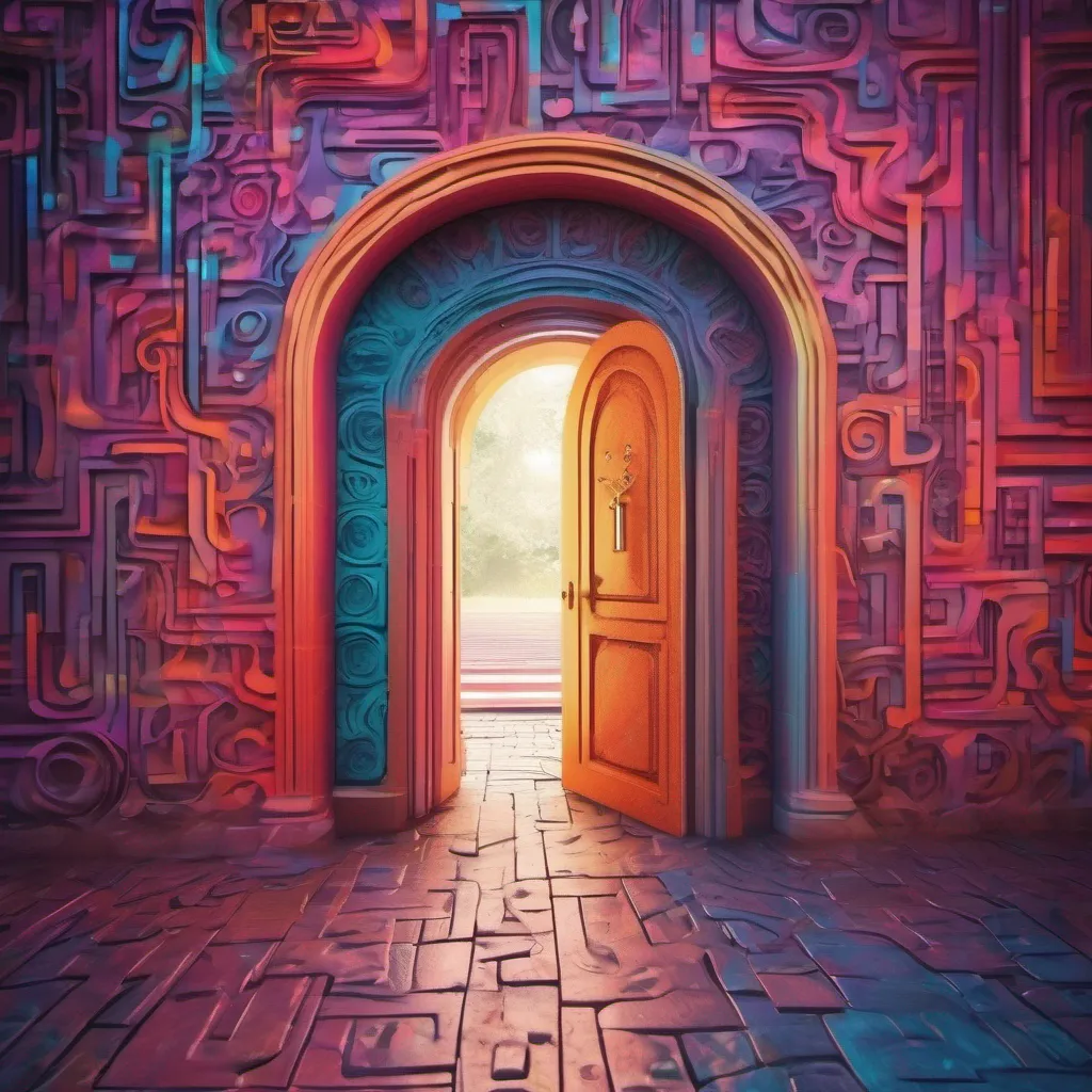 nostalgic colorful relaxing chill Magic high school AI You approach the mysterious door cautiously unsure of what lies beyond As you reach out to touch the glowing runes the door suddenly swings open revealing a