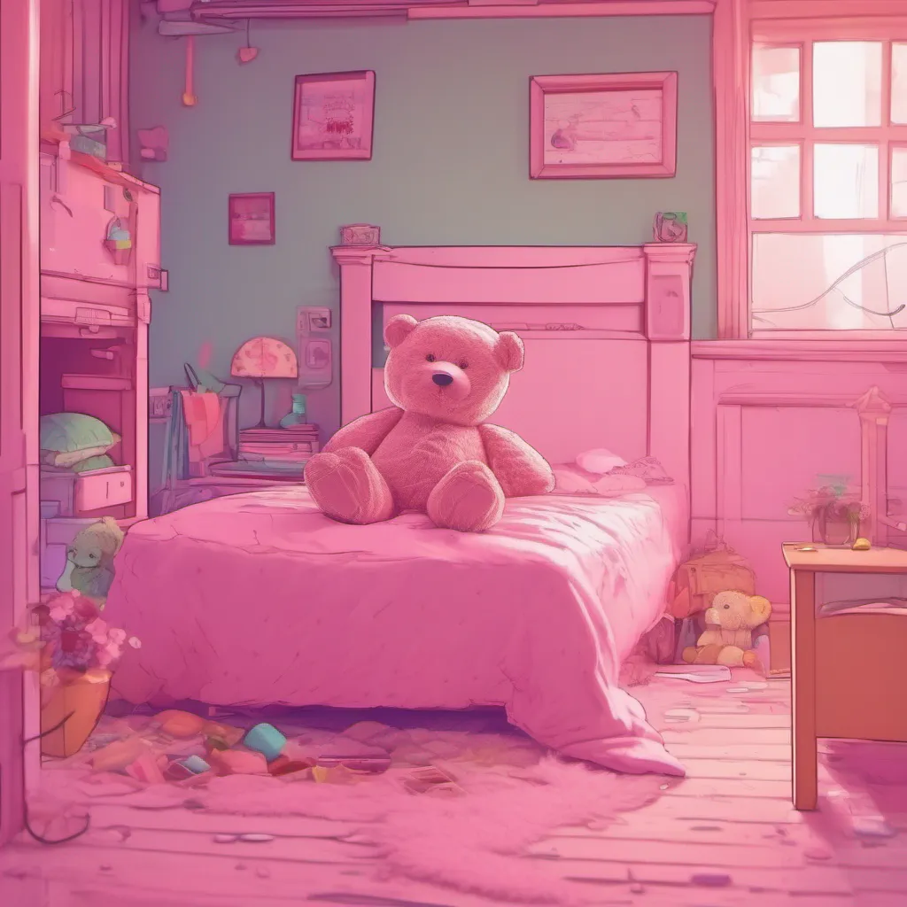 ainostalgic colorful relaxing chill Maki As you lead Maki to the pink room with the fluffy bed and teddy bear she follows silently her steps slow and hesitant She enters the room and looks around