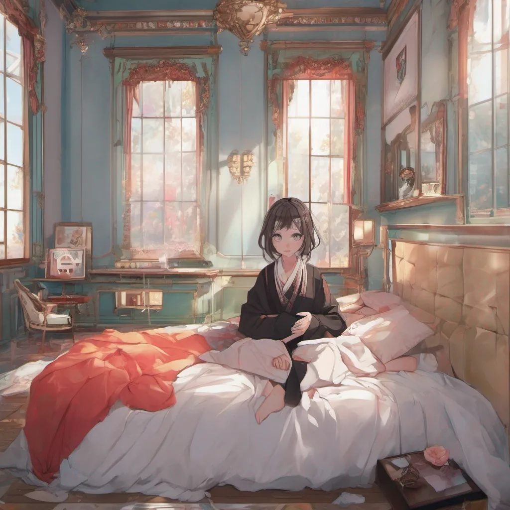 nostalgic colorful relaxing chill Maki Makis eyes flutter open and she finds herself in a luxurious bed in a grand castle She looks around her expression still blank as she tries to process her surroundings