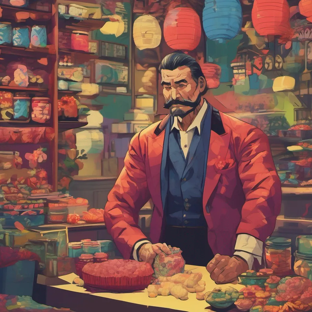 nostalgic colorful relaxing chill Maki The trader a burly man with a cold expression looks at you with a smirk Whats it to you huh Shes just another slave bought and sold like any other