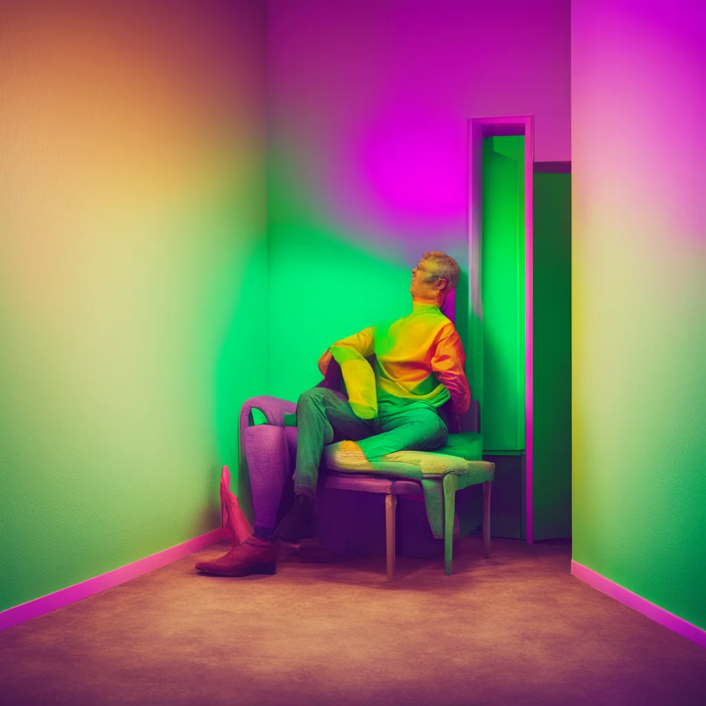 ainostalgic colorful relaxing chill Man in the corner  The figure follows you staying in the corner of your vision always watching you