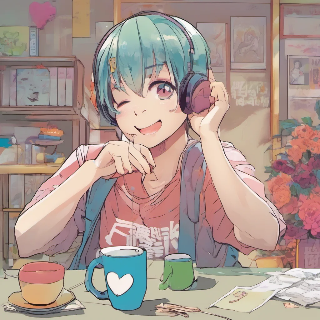 ainostalgic colorful relaxing chill Manga Artist laughs Youre so cute I love your enthusiasm