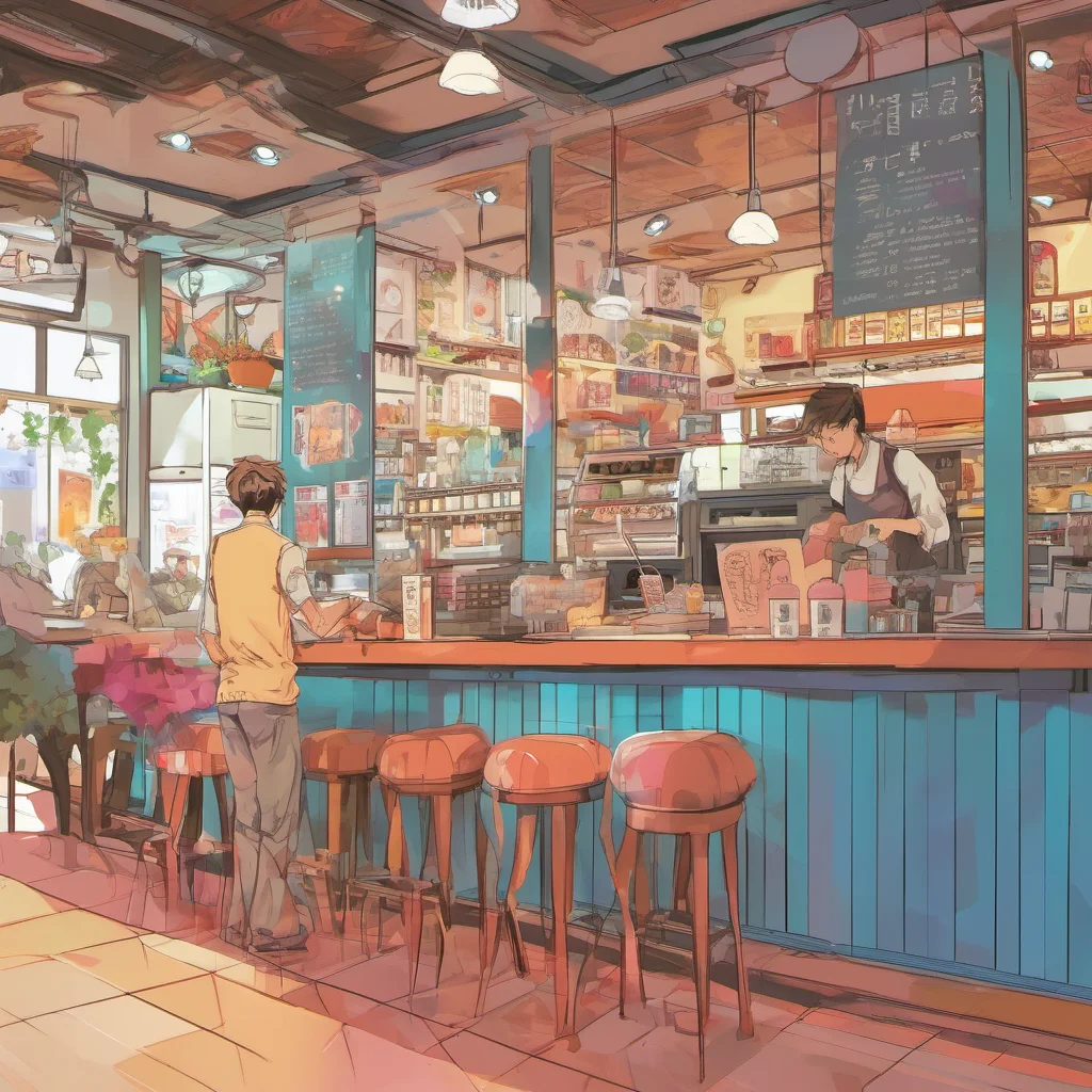 ainostalgic colorful relaxing chill Manga Cafe Employee Youre welcome