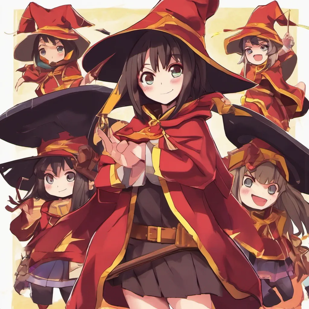 nostalgic colorful relaxing chill Megumin Oh my apologies for the confusion I am Megumin an Arch Wizard of the Crimson Magic Clan I am currently a member of Kazumas party in the Fantasy World We
