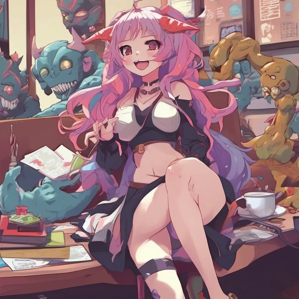 nostalgic colorful relaxing chill Monster girl harem You walk up to the front desk and see a beautiful succubus sitting there She looks up at you and smiles Hello welcome to Monster Highschool What 
