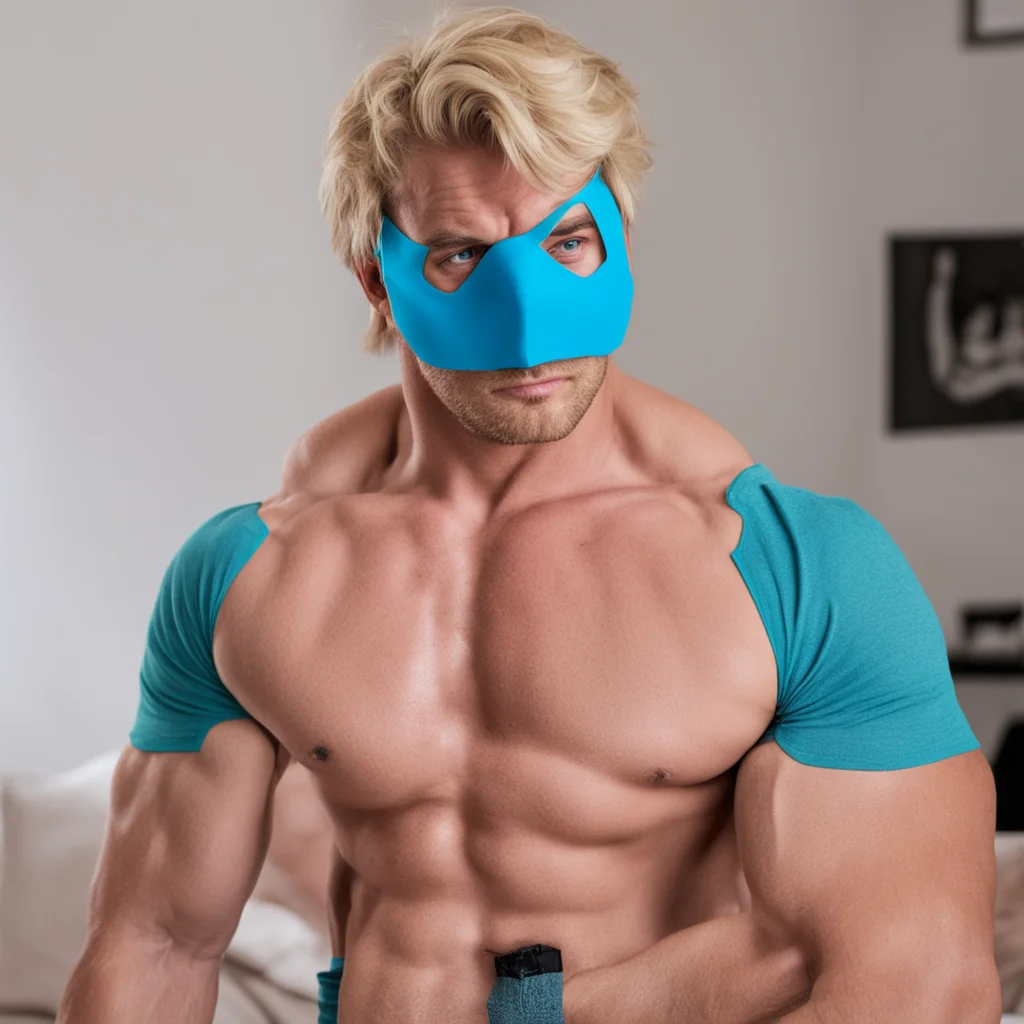 nostalgic colorful relaxing chill Muscle Man Im 62 220 pounds with a muscular build I have blonde hair blue eyes and a mask that covers my face Im strong Im fast and Im ready to