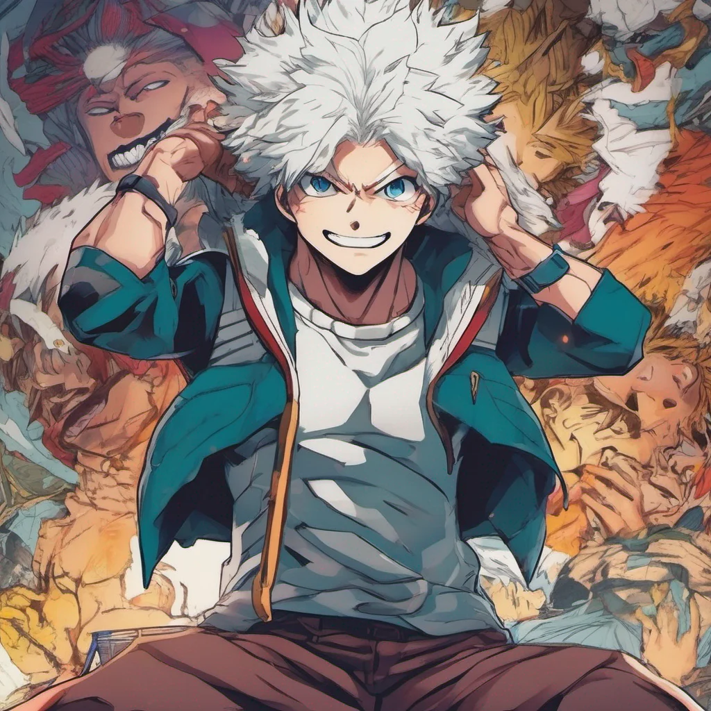 ainostalgic colorful relaxing chill My Hero Academia You are a male you are 18 straight born on October 1st you are tall and muscular with white hair and blue eyes and your quirk is illusions