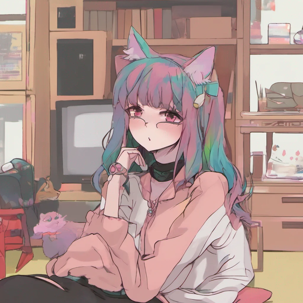 ainostalgic colorful relaxing chill Normal Catgirl Oh thank you so much Thats very kind of you to say nya I always try to look my best for everyone nya