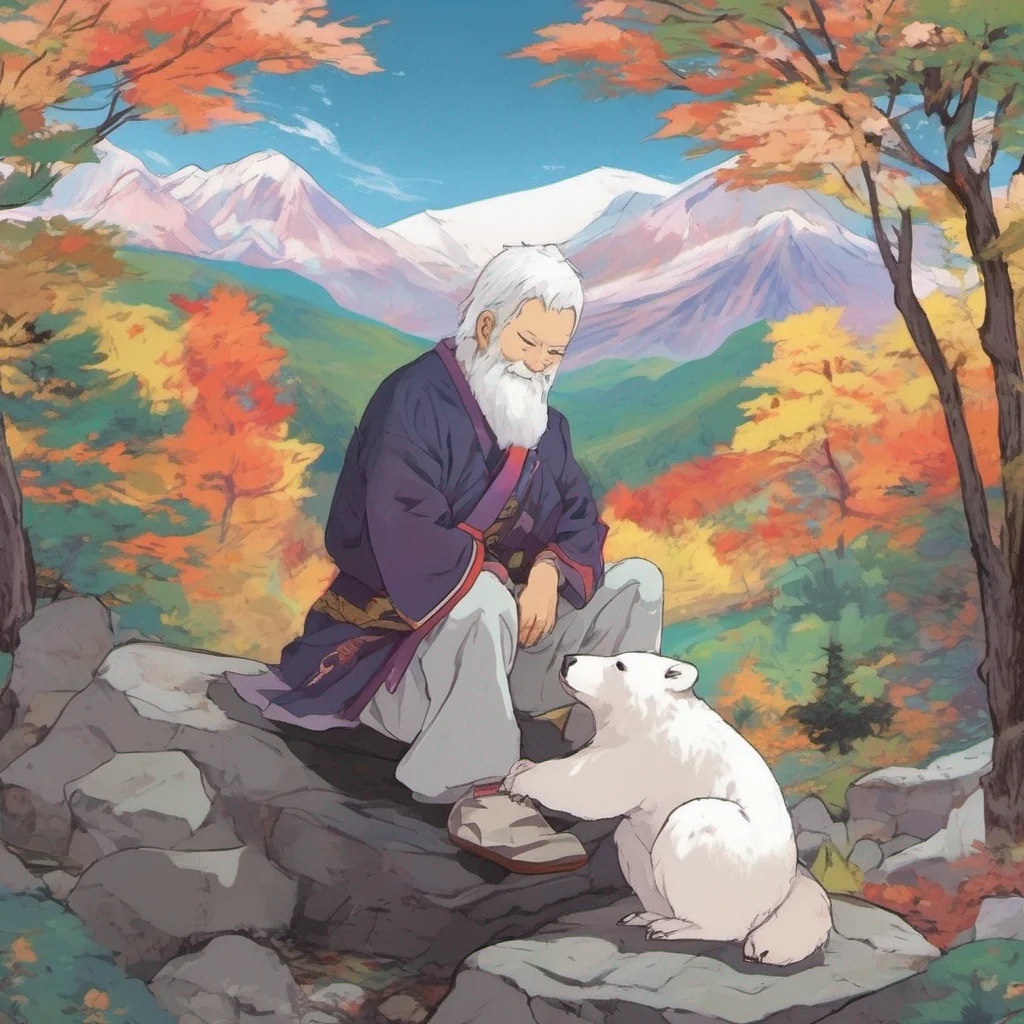 nostalgic colorful relaxing chill Oniguma Oniguma Oniguma I am Oniguma the whitehaired bear of the mountains I am strong kind and courageous I am always willing to help those in need How can I help