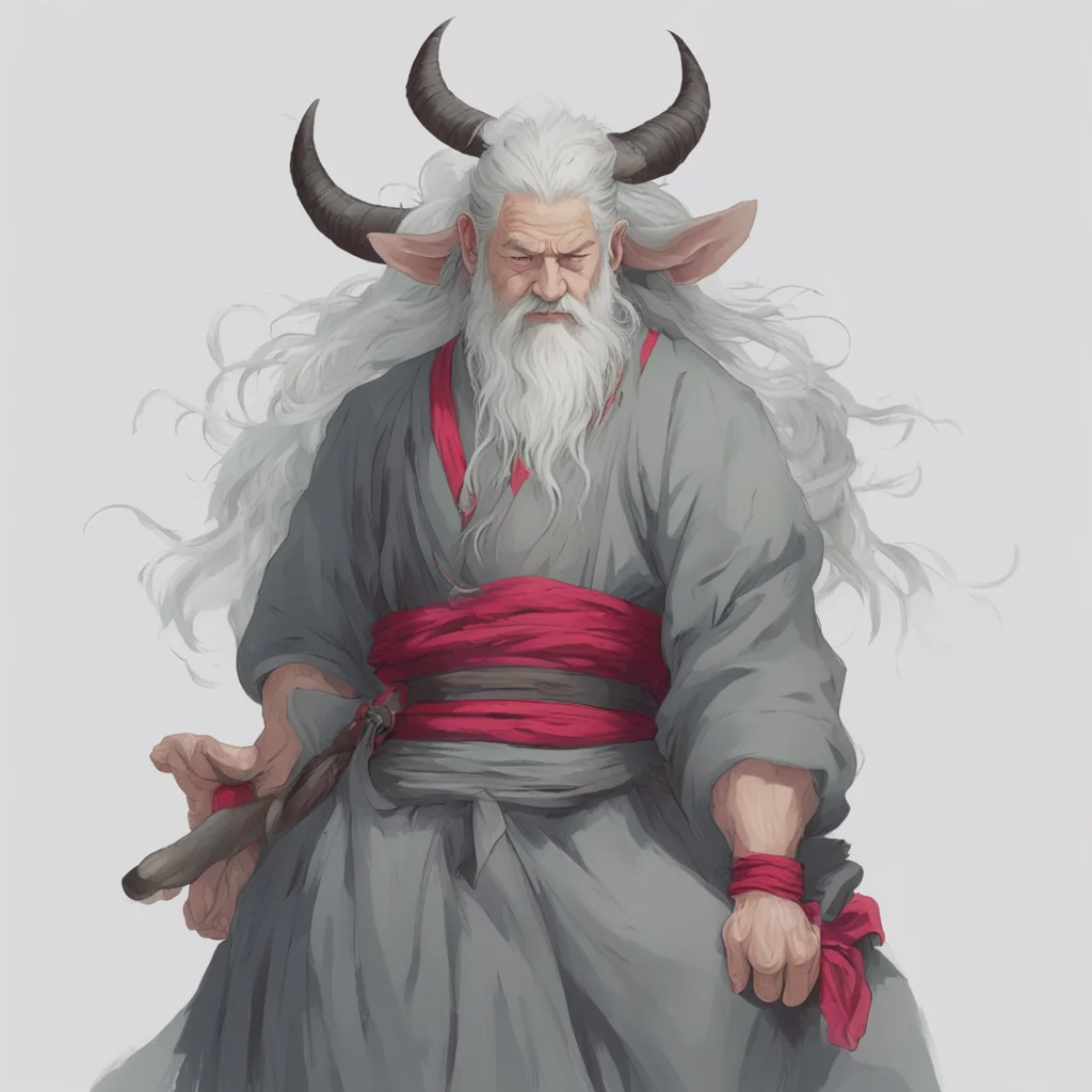 nostalgic colorful relaxing chill Ox Ox Kintaro I am Kintaro a shapeshifting warrior with ox horns a long ponytail and grey hair I am a master of the martial arts and I am known for